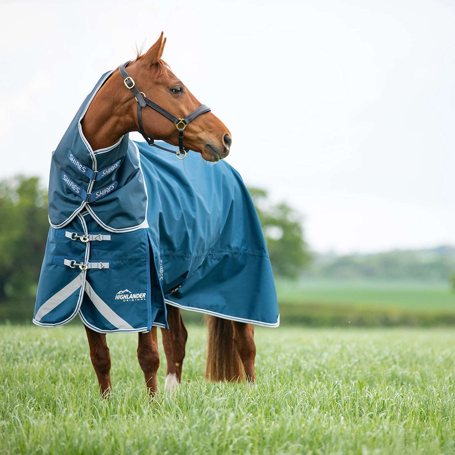 Shires Rain Rug Original 50 Turnout with a Hood Ocean