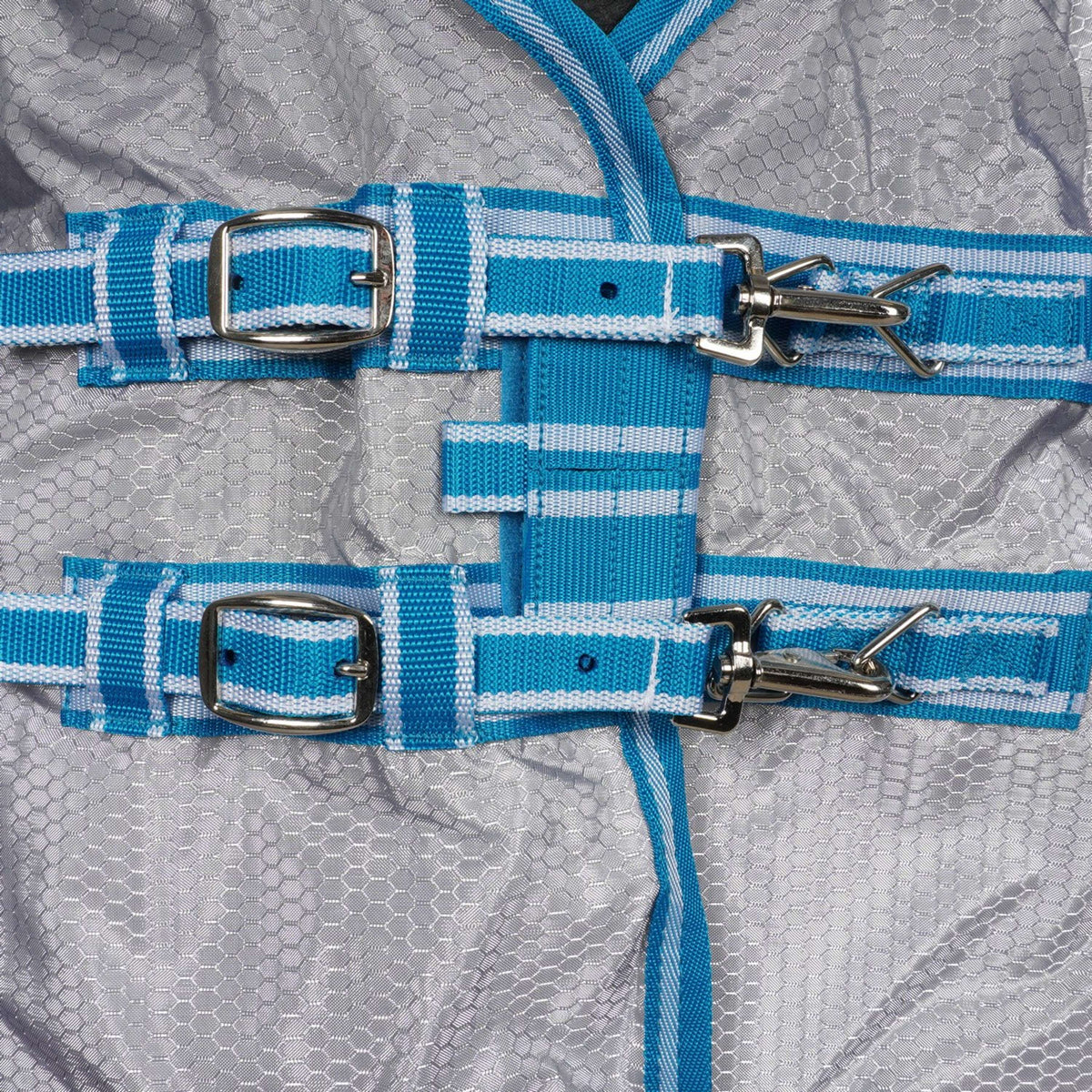 Weatherbeeta Fly Rug Comfitec Hexi Shield Combo Neck Silver/Teal Blue