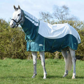 WeatherBeeta Fly Rug ComFiTec Green-Tec Airflow Mesh Combo Neck White/Dragonfly Blue