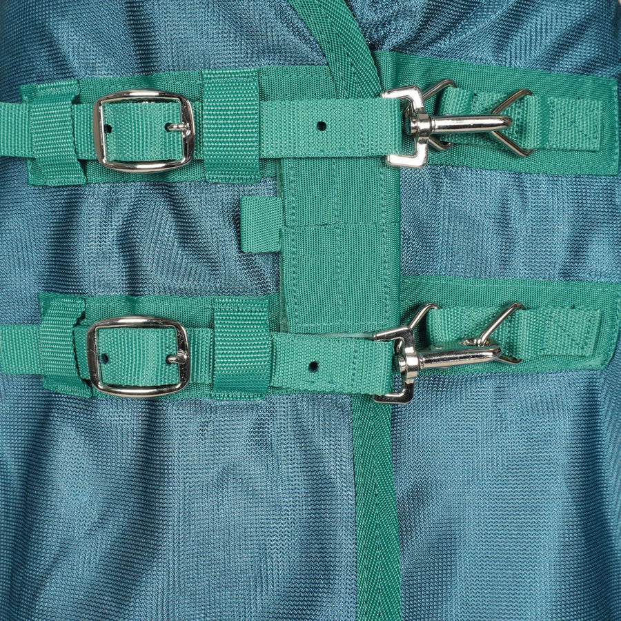 WeatherBeeta Fly Rug ComFiTec Green-Tec Airflow Mesh Combo Neck White/Dragonfly Blue