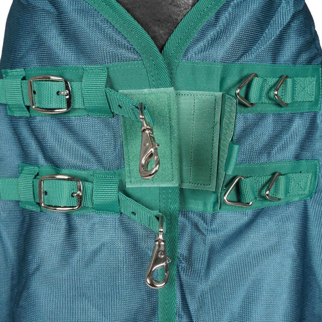 WeatherBeeta Fly Rug ComFiTec Green-Tec Airflow Mesh Combo Neck White/Dragonfly Blue