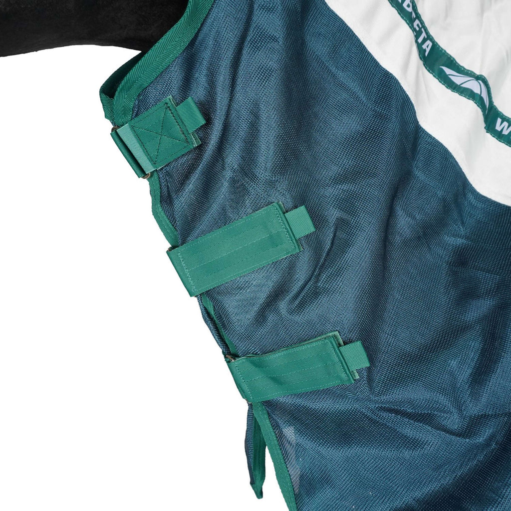 WeatherBeeta Fly Rug ComFiTec Green-Tec Airflow Mesh Combo Neck White/Dragonfly Blue