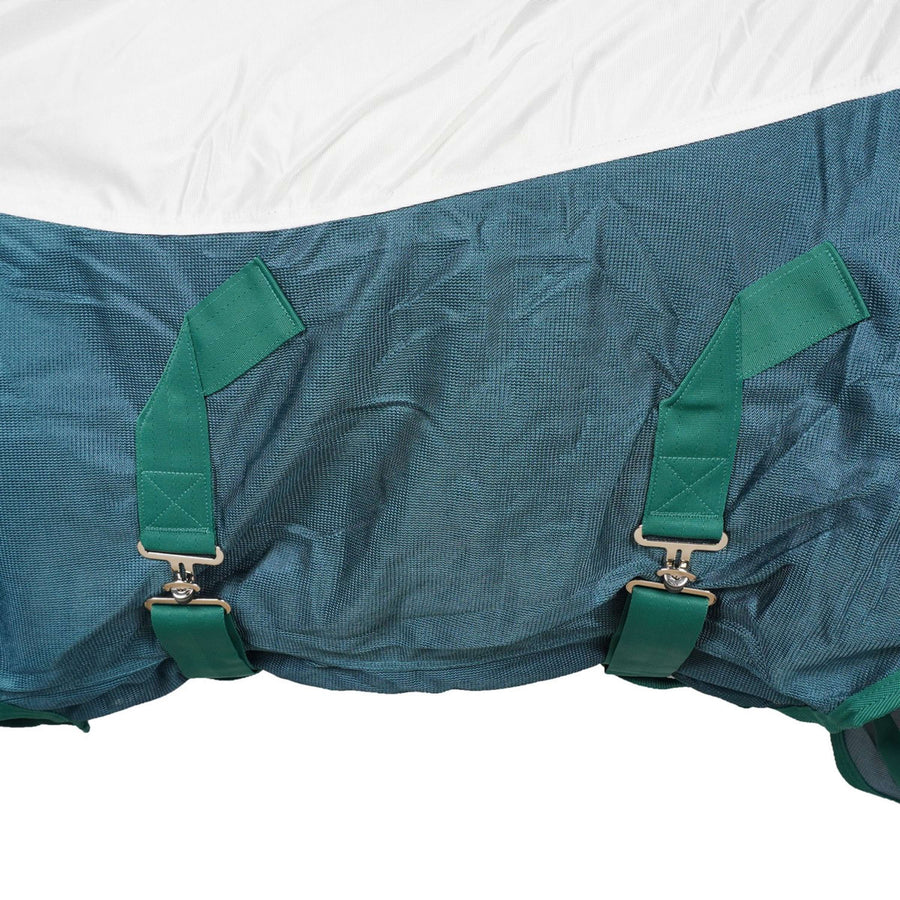 WeatherBeeta Fly Rug ComFiTec Green-Tec Airflow Mesh Combo Neck White/Dragonfly Blue
