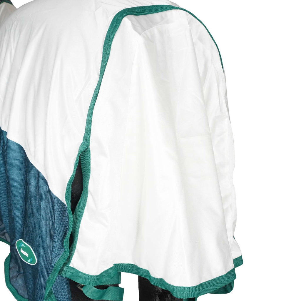 WeatherBeeta Fly Rug ComFiTec Green-Tec Airflow Mesh Combo Neck White/Dragonfly Blue