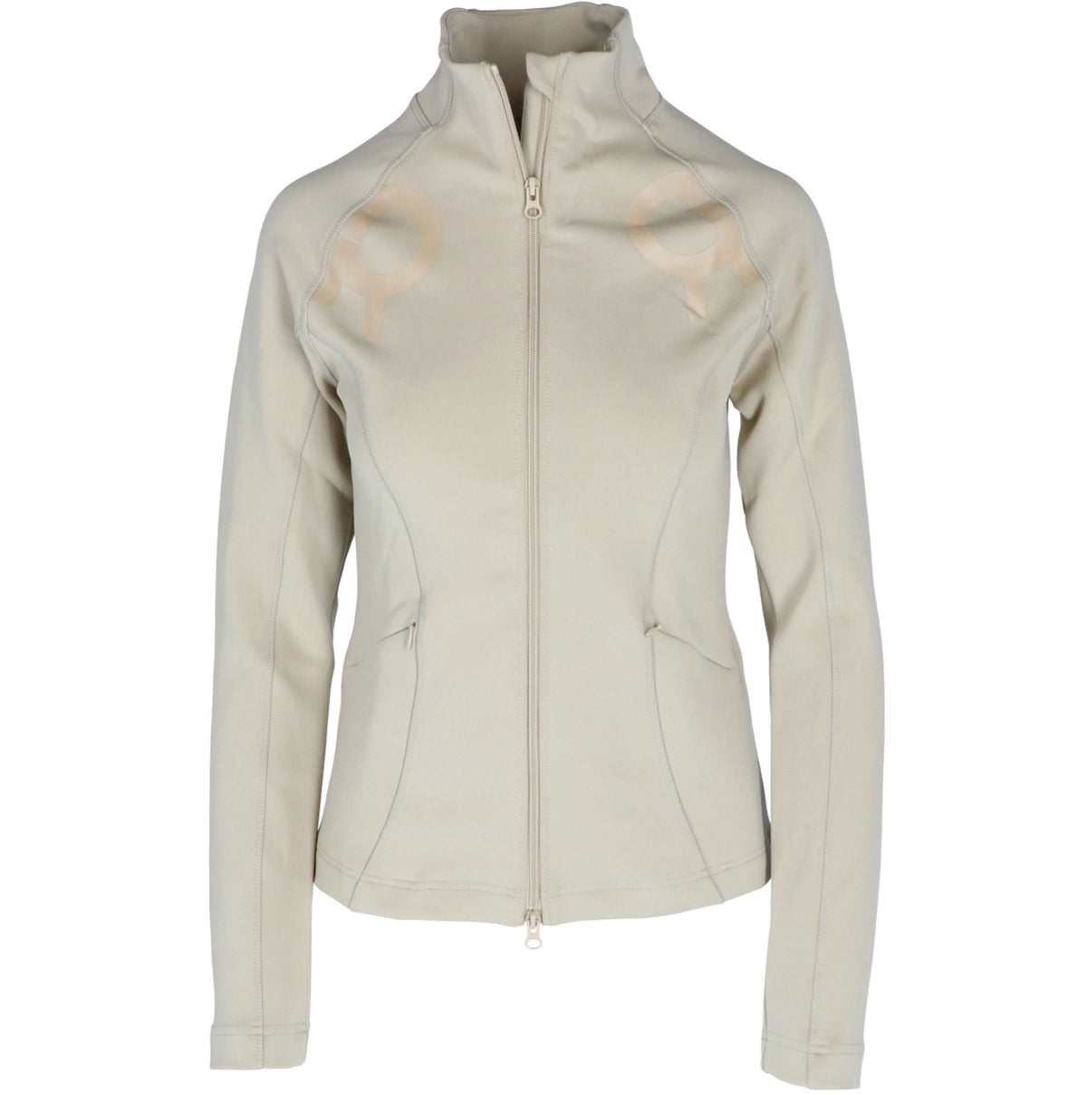 Rebel Zip-Hoodie Shiny Seam Beige