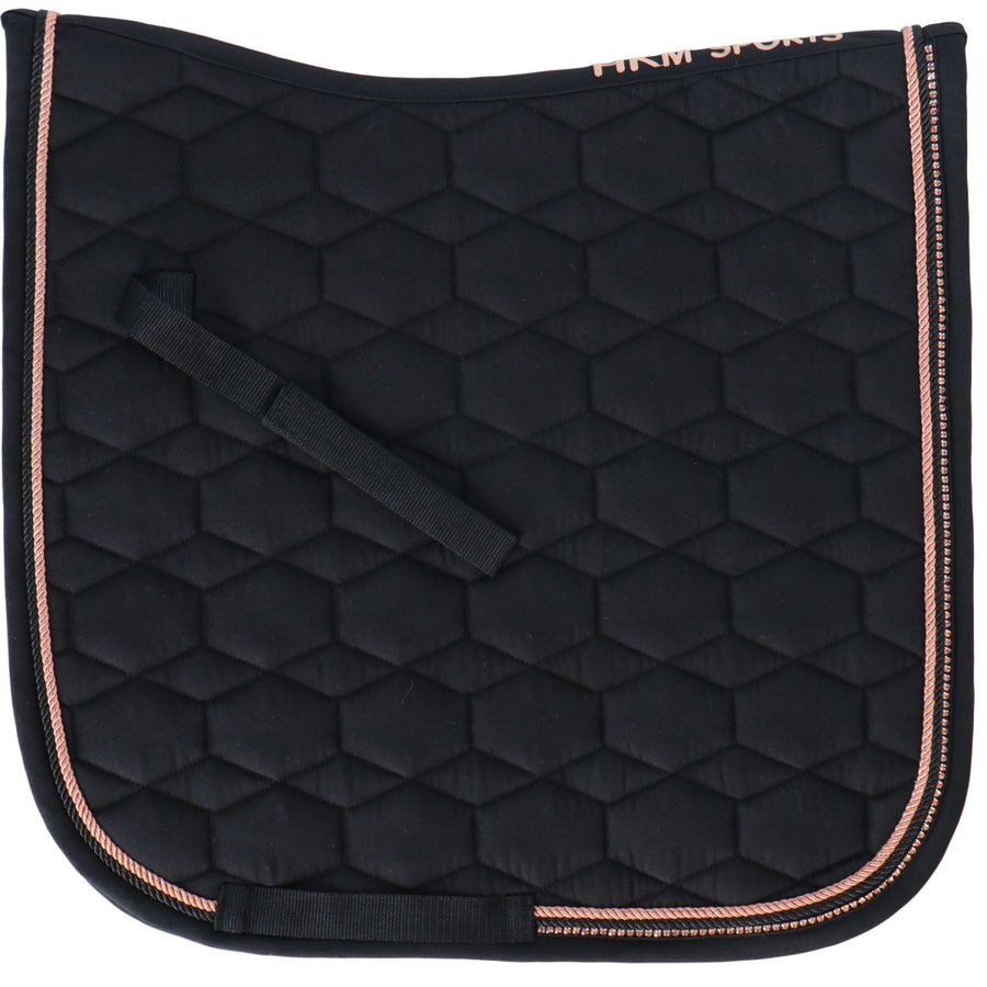 HKM Saddlepad Rosegold Glamour Dressage Black/Rosegold