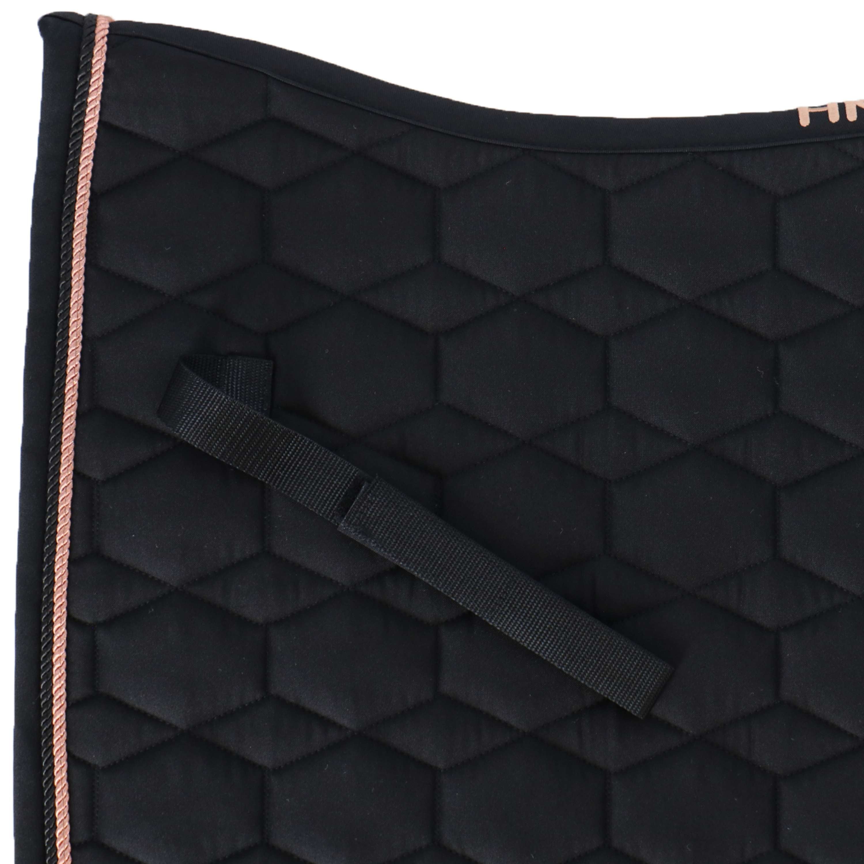 HKM Saddlepad Rosegold Glamour Dressage Black/Rosegold
