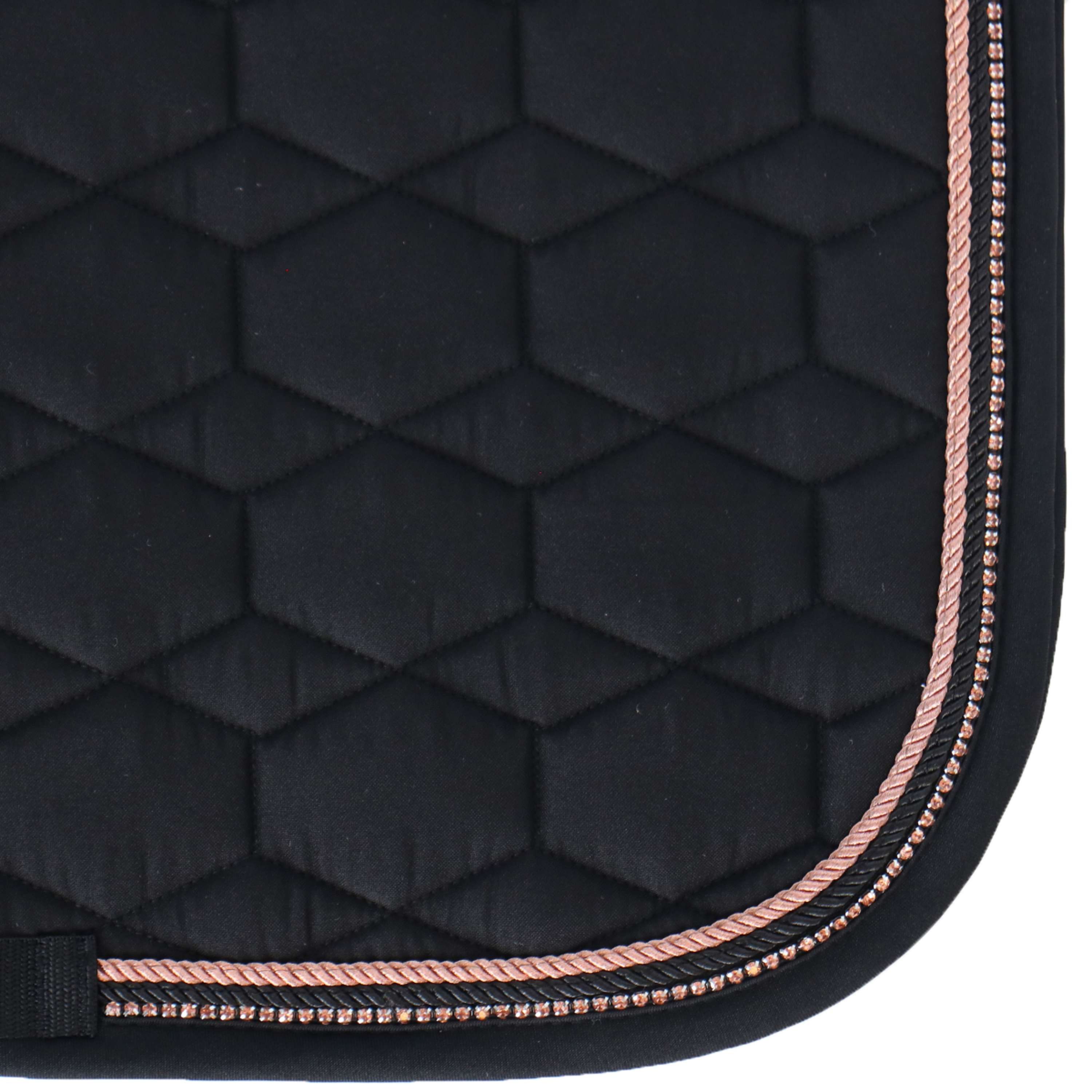 HKM Saddlepad Rosegold Glamour Dressage Black/Rosegold