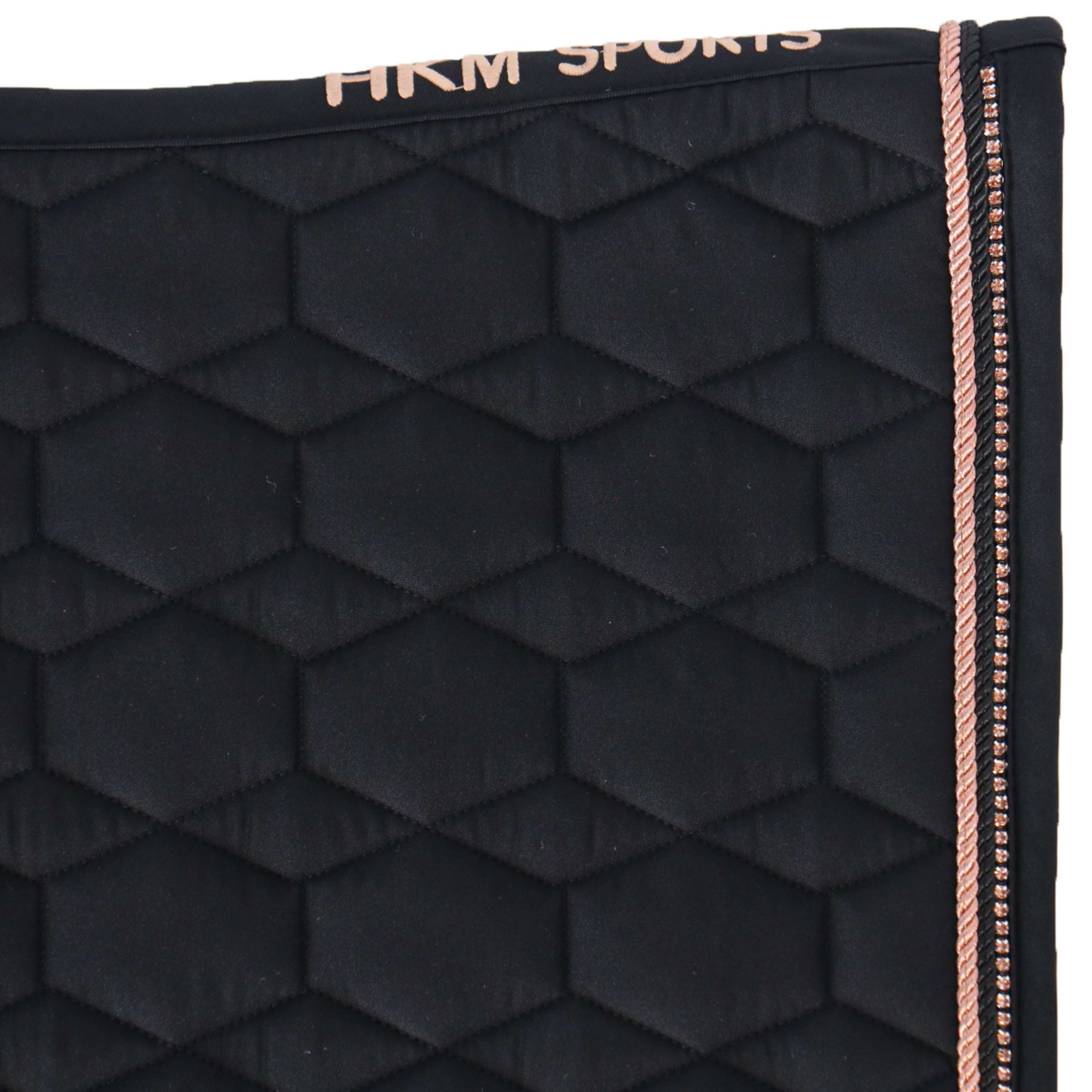 HKM Saddlepad Rosegold Glamour Dressage Black/Rosegold