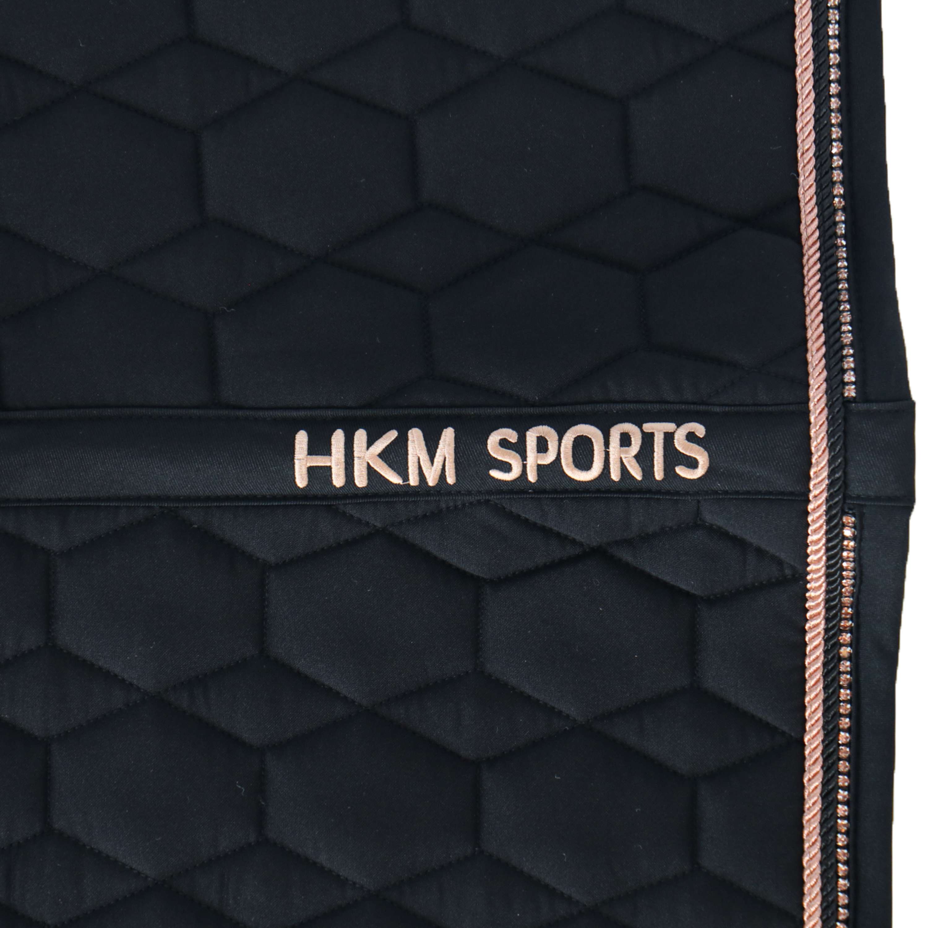 HKM Saddlepad Rosegold Glamour Dressage Black/Rosegold