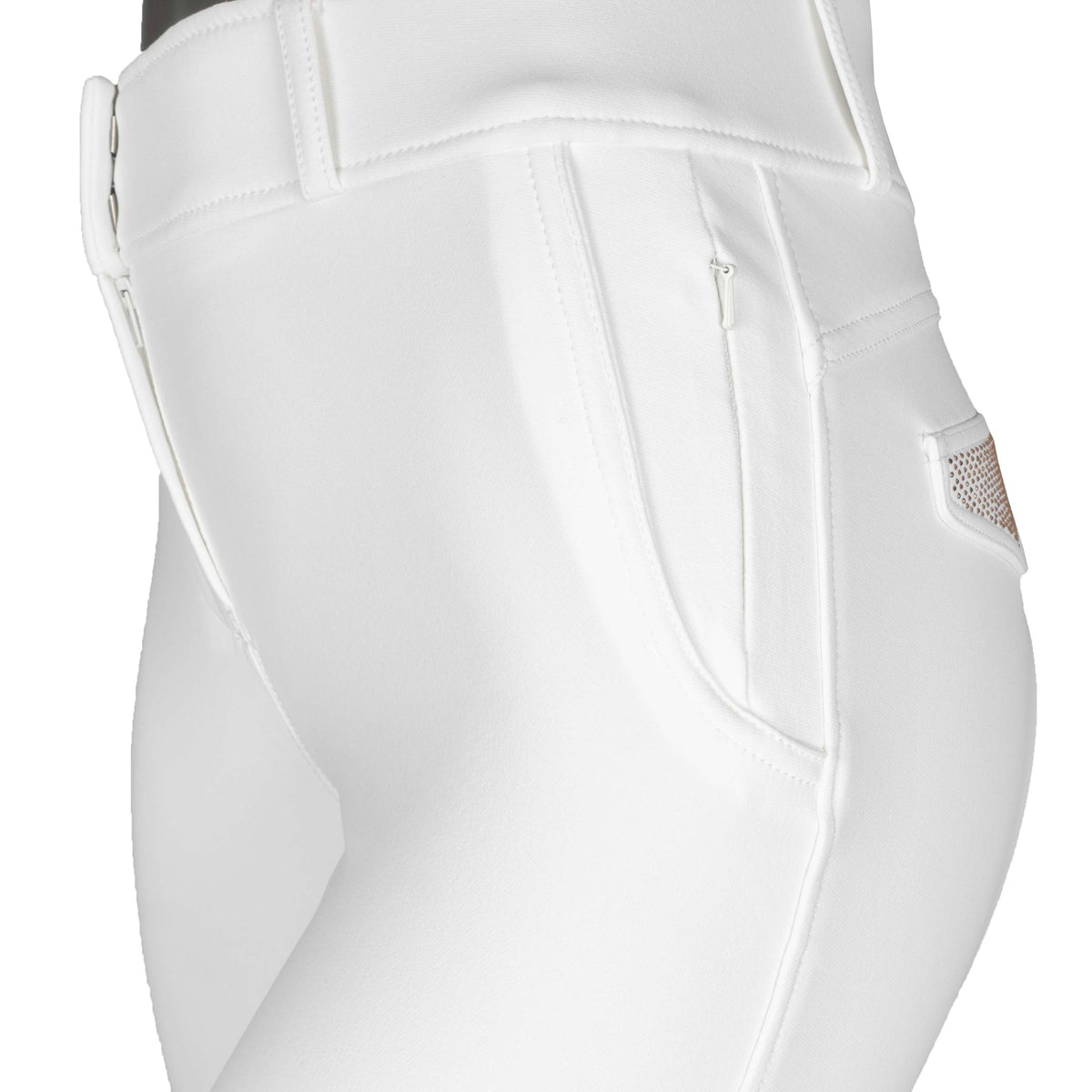 Montar Breeches Briella Rosegold Crystals Highwaist Full Grip White