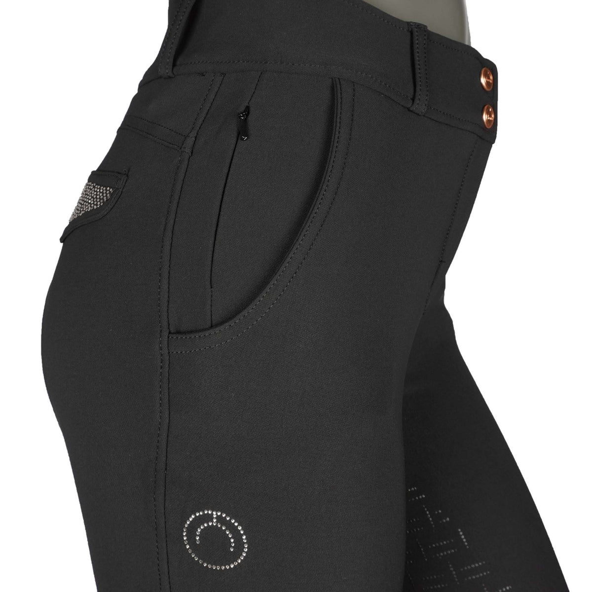 Montar Breeches Briella Rosegold Crystals Highwaist Full Grip Black