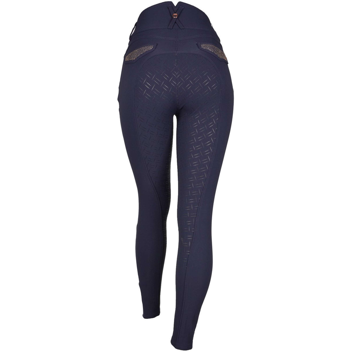 Montar Breeches Briella Rosegold Crystals Highwaist Full Grip Navy