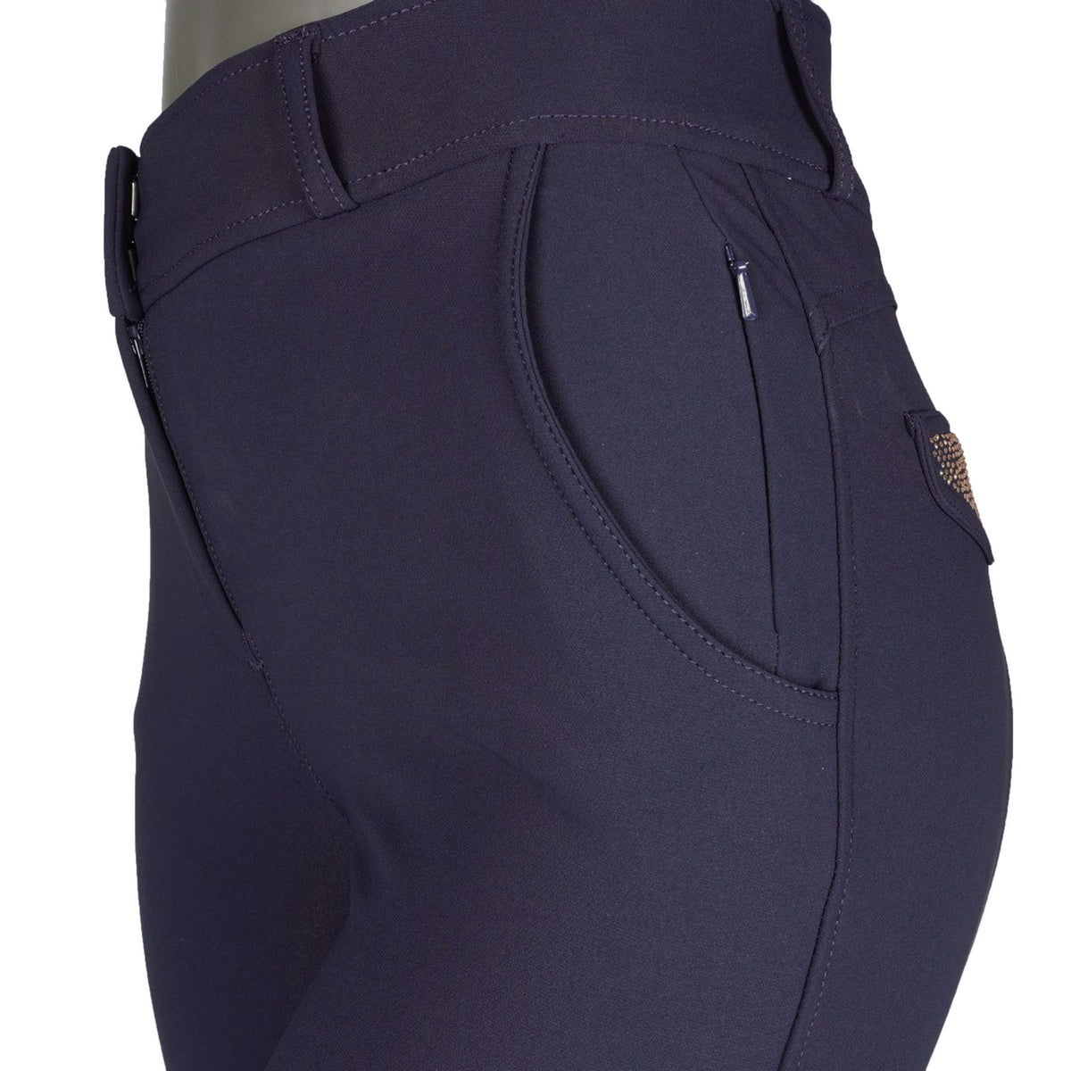 Montar Breeches Briella Rosegold Crystals Highwaist Full Grip Navy