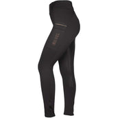 Rebel Riding Legging Beltloops Rosegold Crystals Full Grip Black