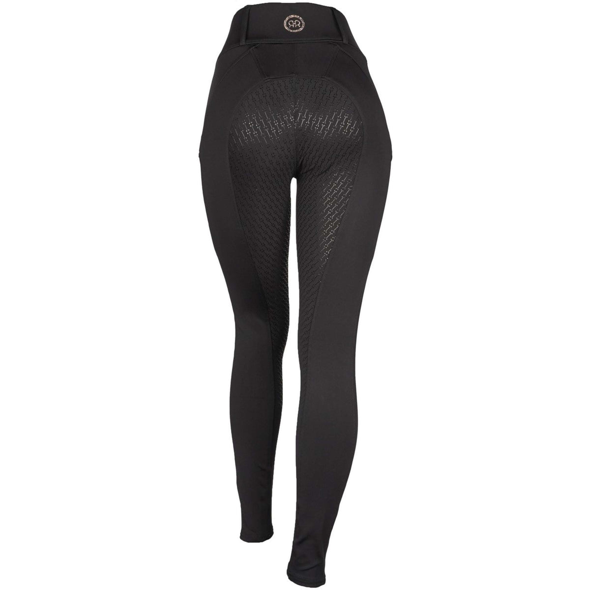 Rebel Riding Legging Beltloops Rosegold Crystals Full Grip Black