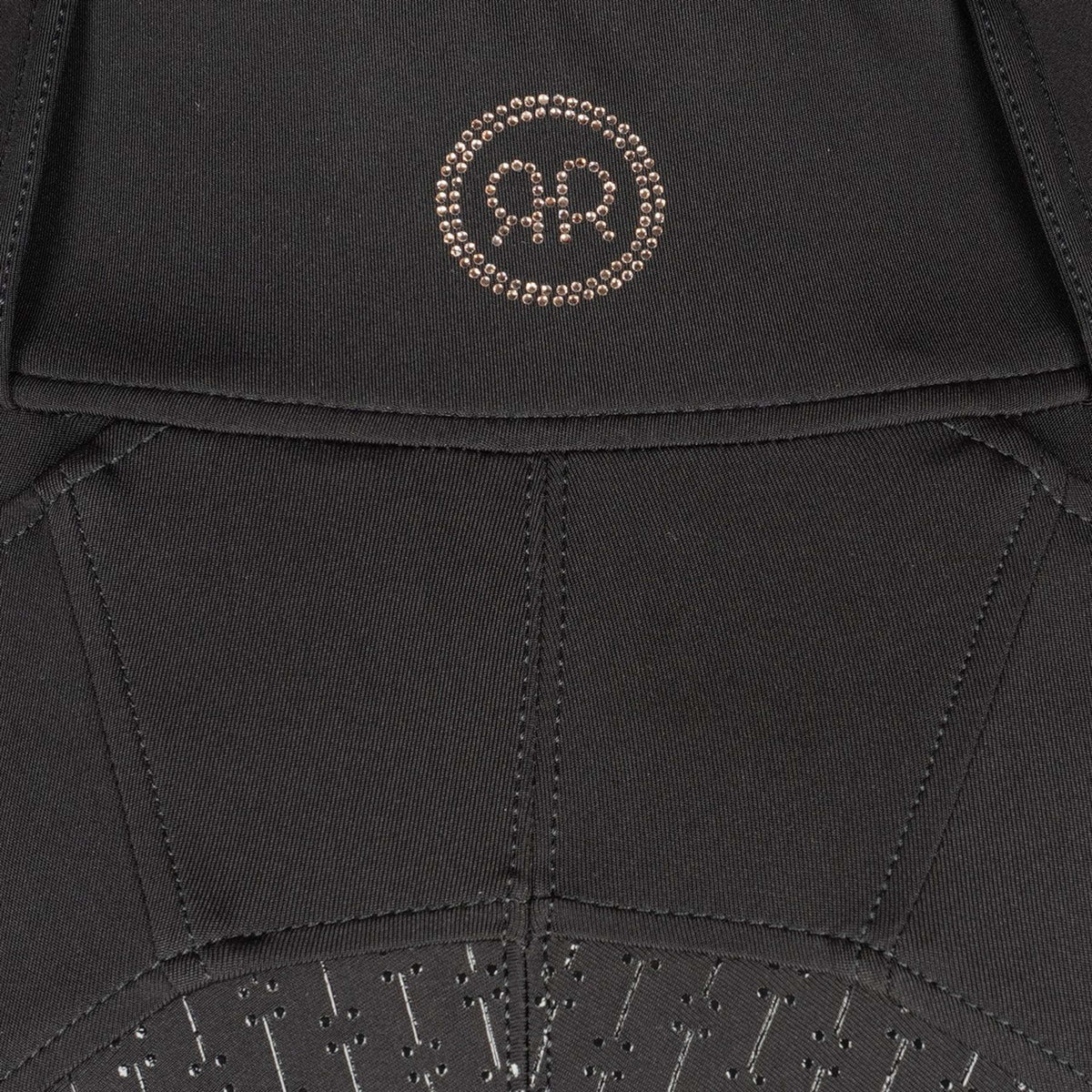 Rebel Riding Legging Beltloops Rosegold Crystals Full Grip Black