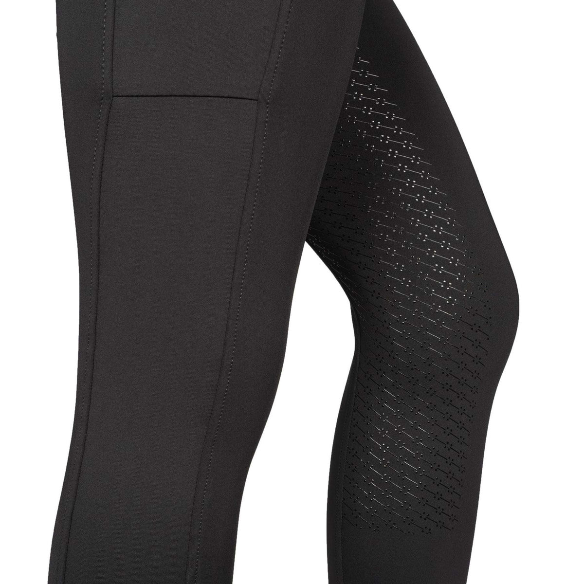 Rebel Riding Legging Beltloops Rosegold Crystals Full Grip Black