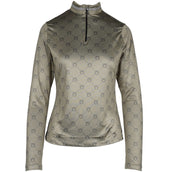 Montar Shirt MoAvina Monogram Caviar Crystal Deco Long Sleeves Dusty Green