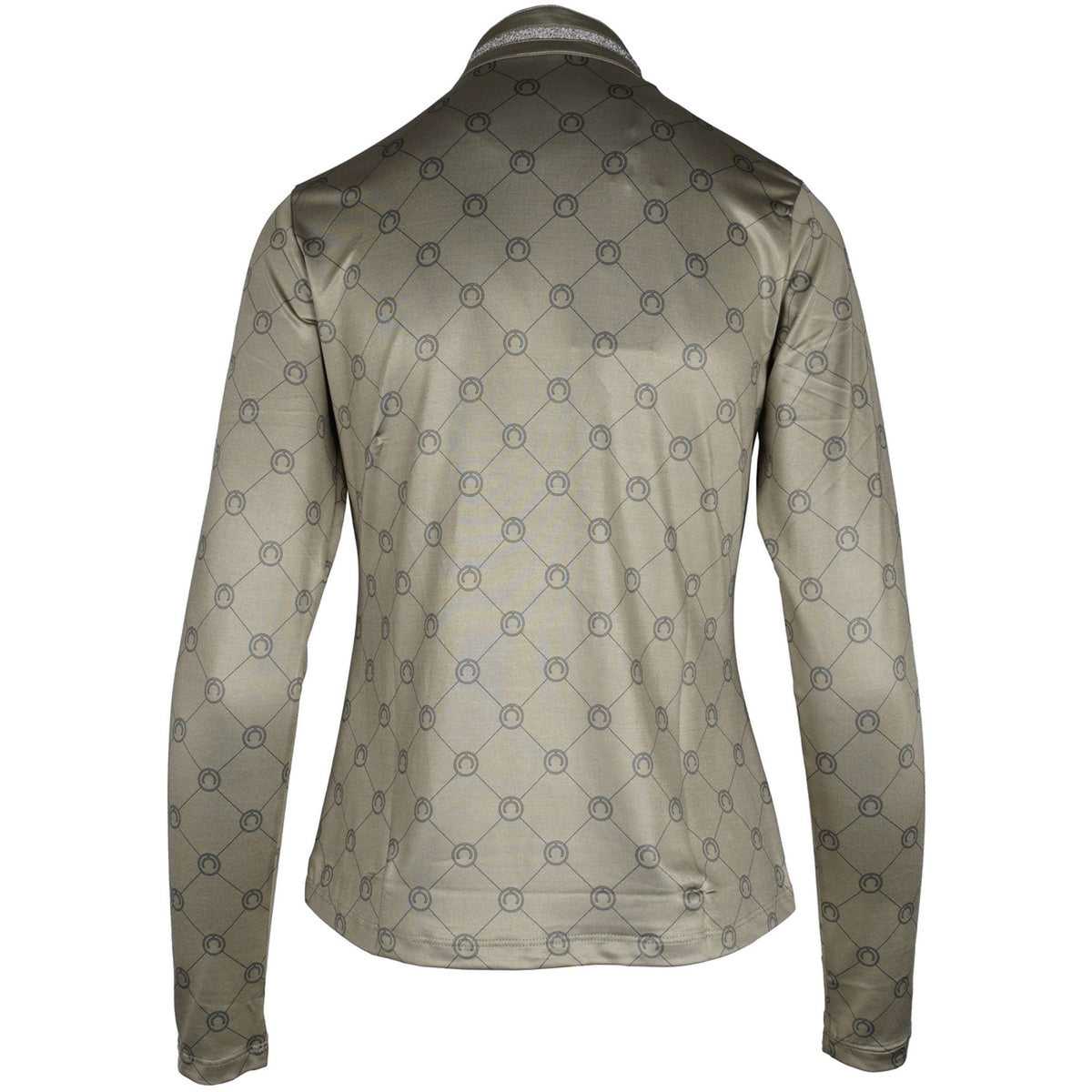 Montar Shirt MoAvina Monogram Caviar Crystal Deco Long Sleeves Dusty Green