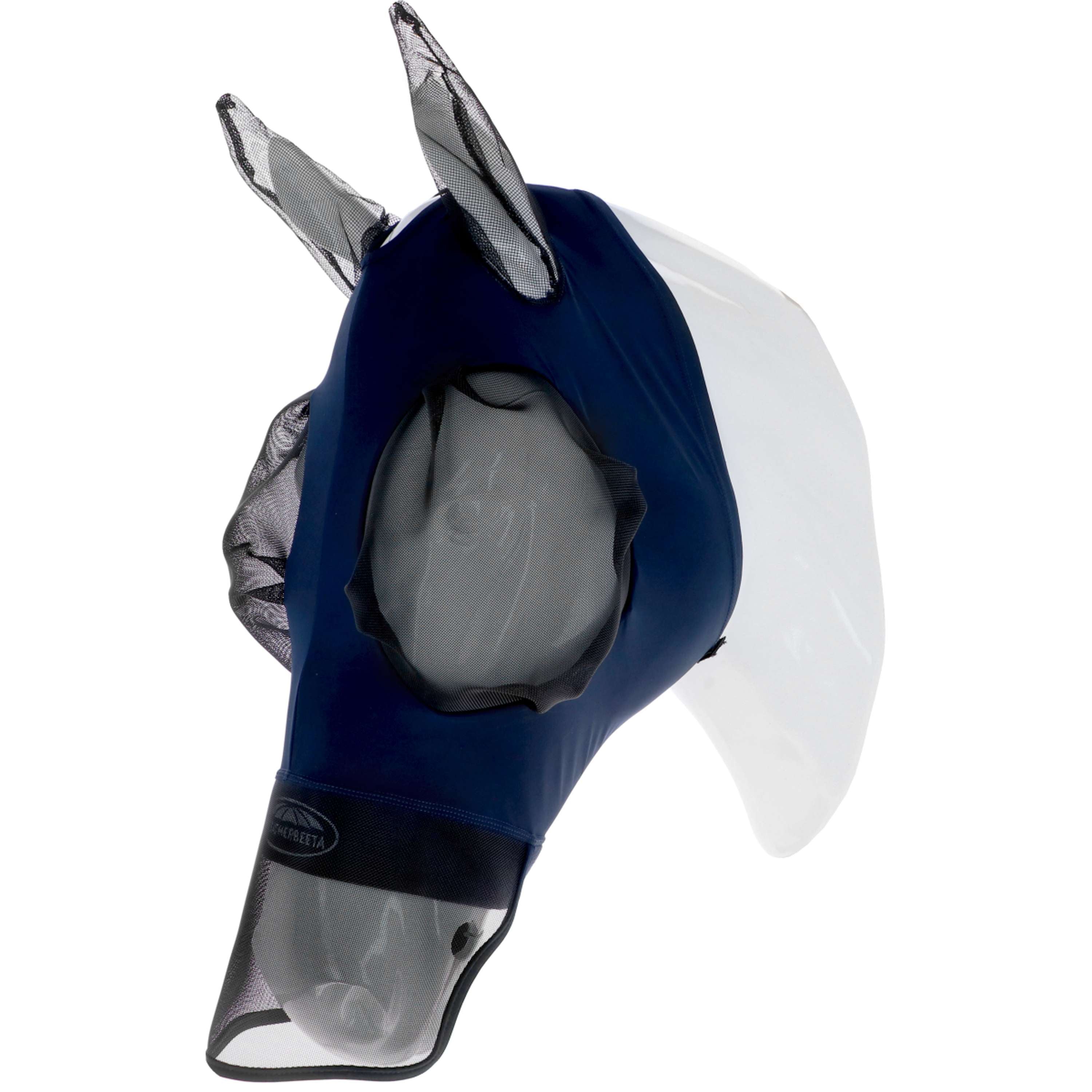 WeatherBeeta Fly Mask ComFiTec Luxe Bug Eye Saver with Ears and Nose Navy/Black