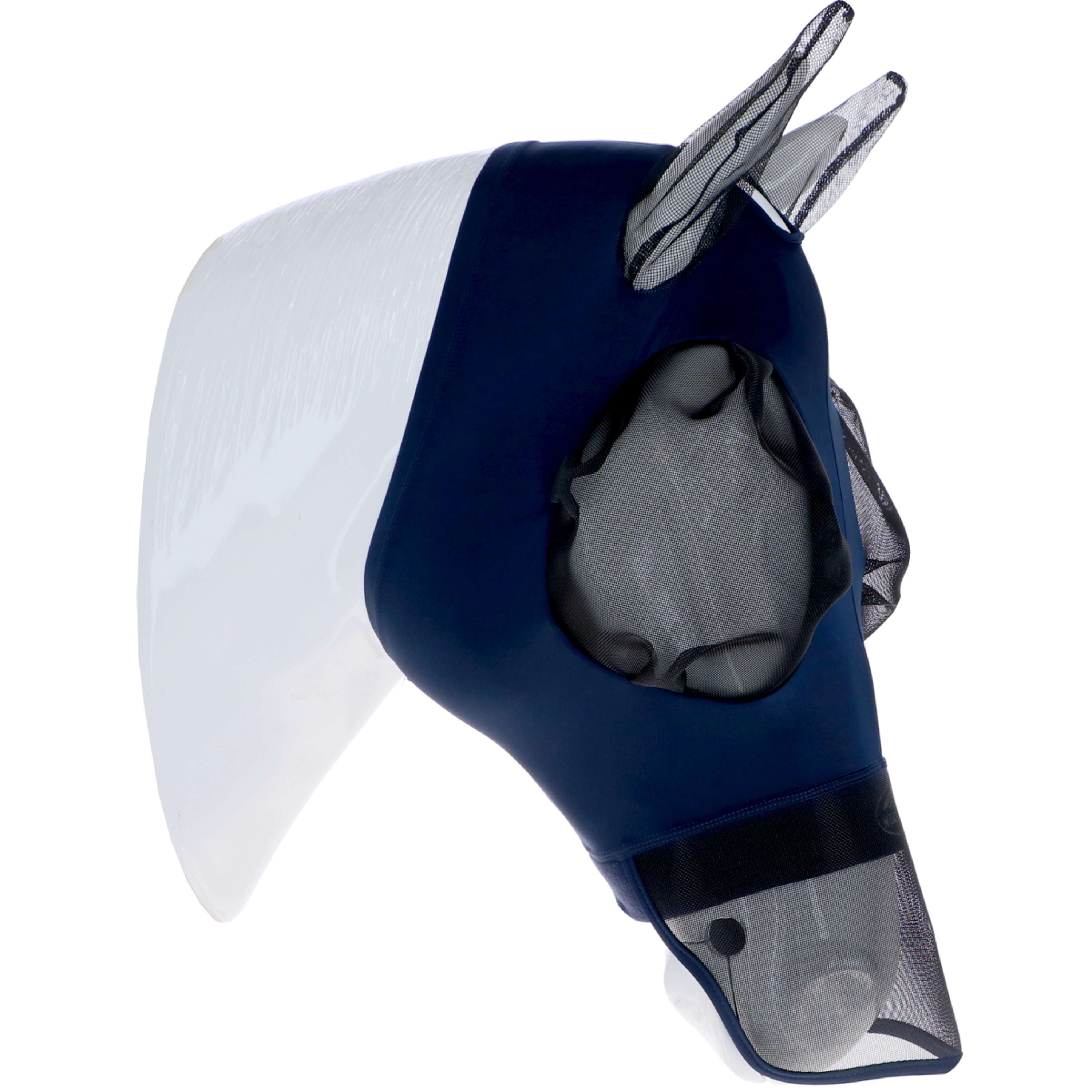WeatherBeeta Fly Mask ComFiTec Luxe Bug Eye Saver with Ears and Nose Navy/Black