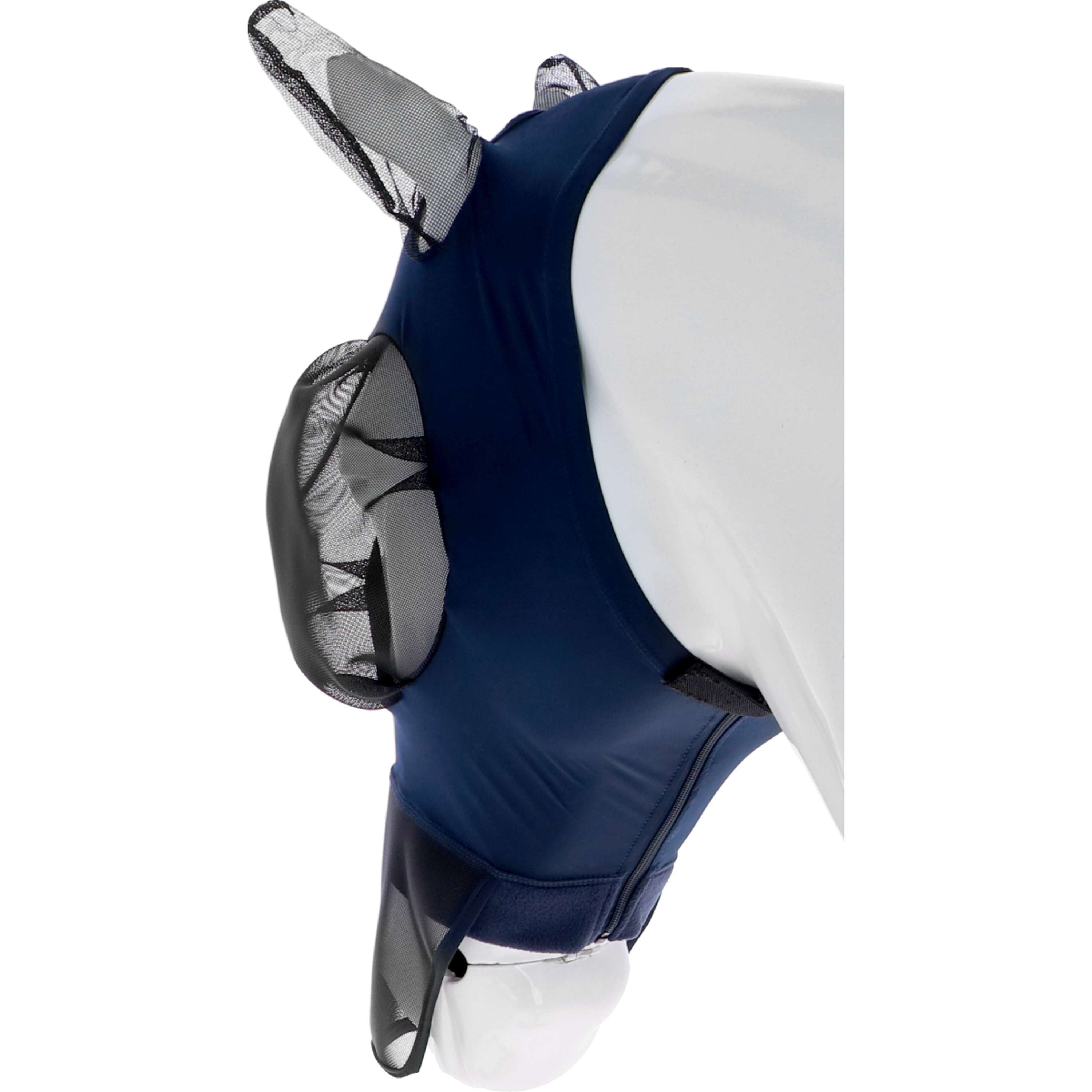 WeatherBeeta Fly Mask ComFiTec Luxe Bug Eye Saver with Ears and Nose Navy/Black
