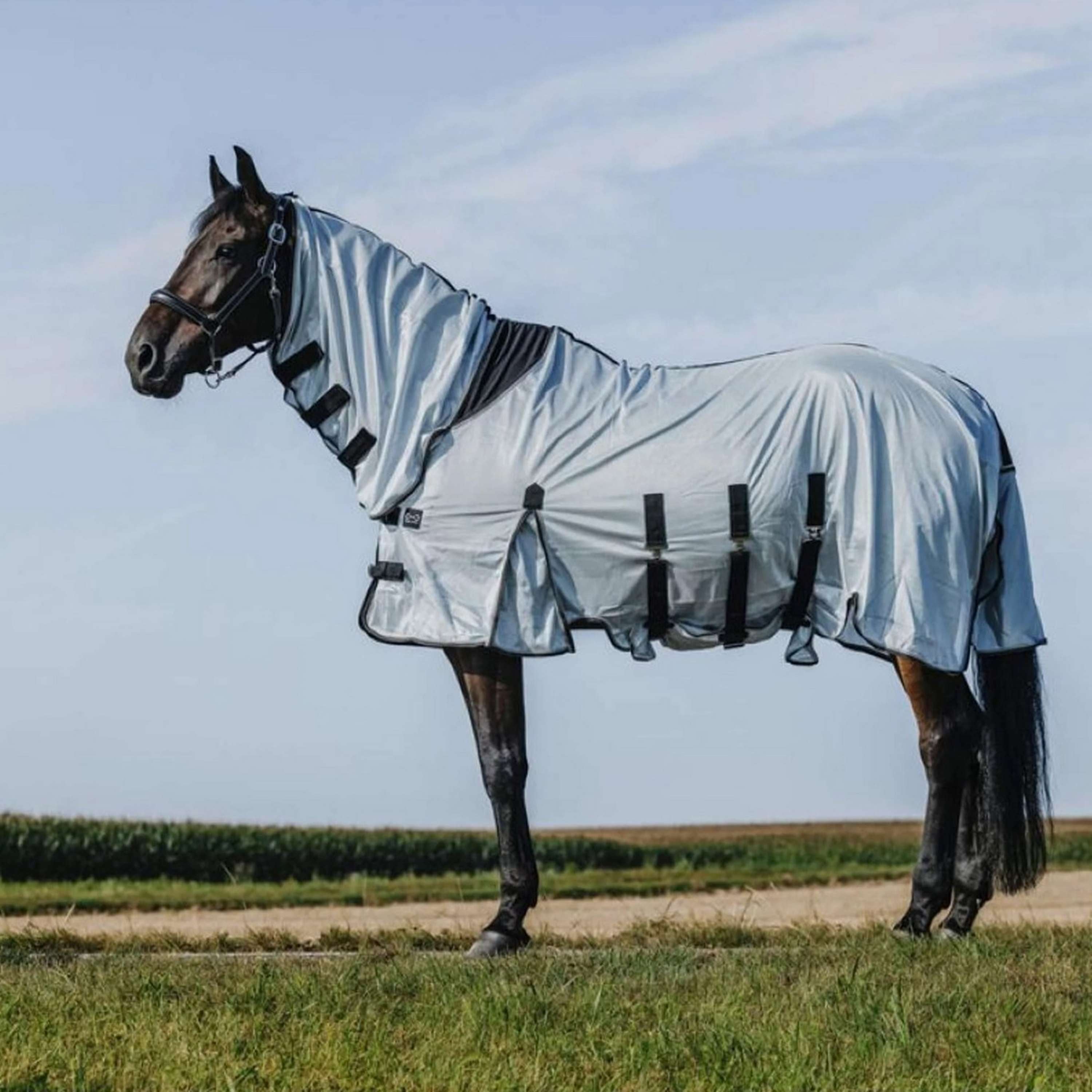 Riding World Fly Rug Belly Mesh Combo Grey