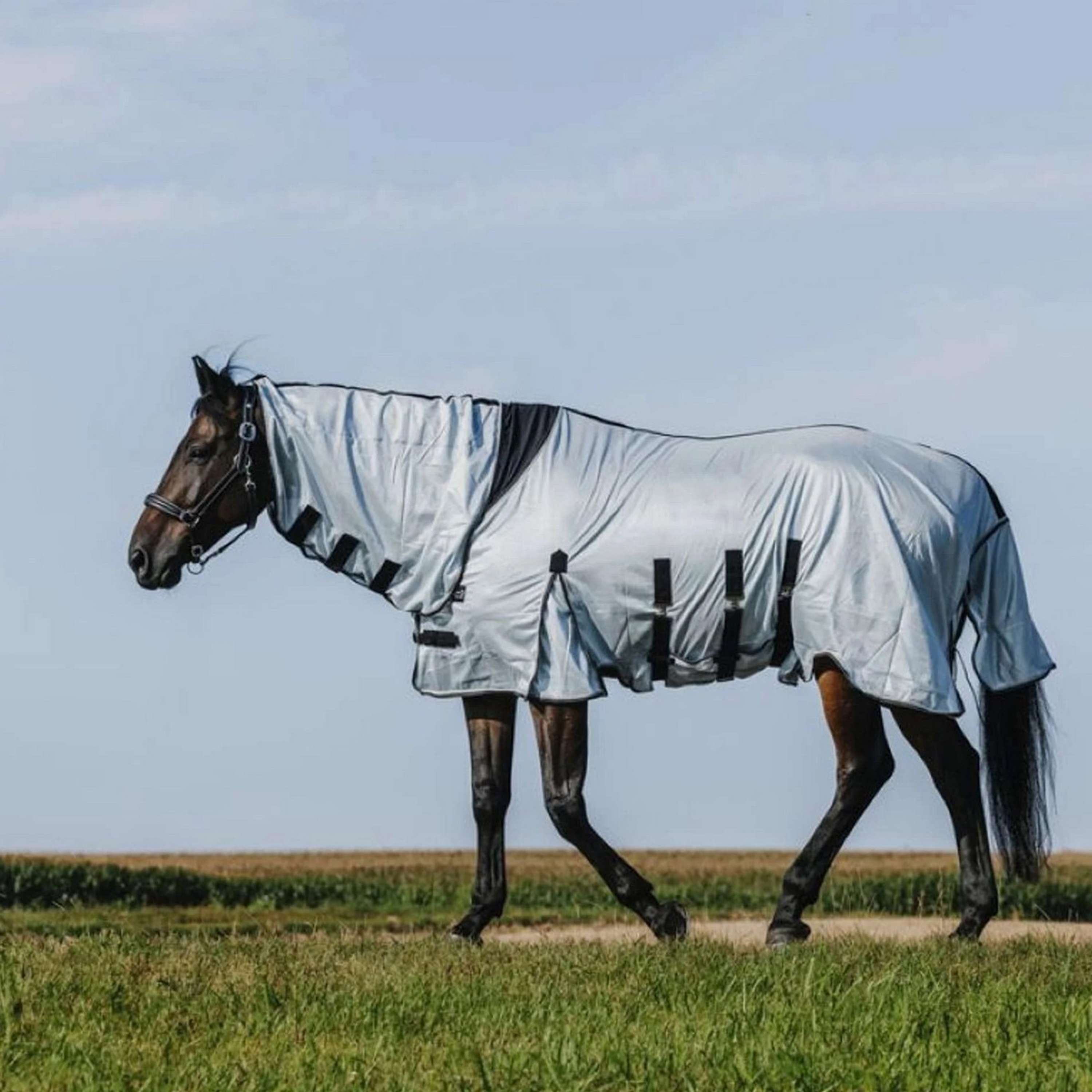 Riding World Fly Rug Belly Mesh Combo Grey