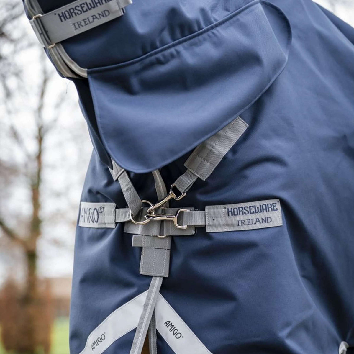 Amigo Turnout Rug Integrated 1200D 250g Navy/Titanium Grey/Silver