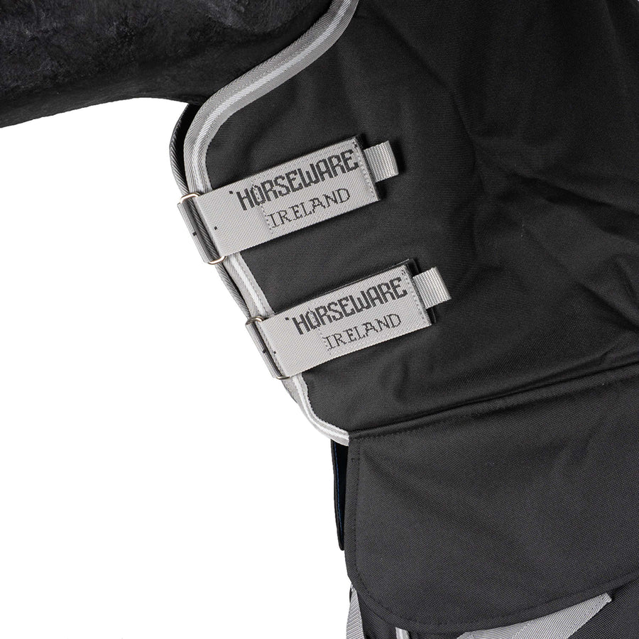 Amigo Turnout Rug Integrated 1200D 250g Black/Titanium Grey/Silver