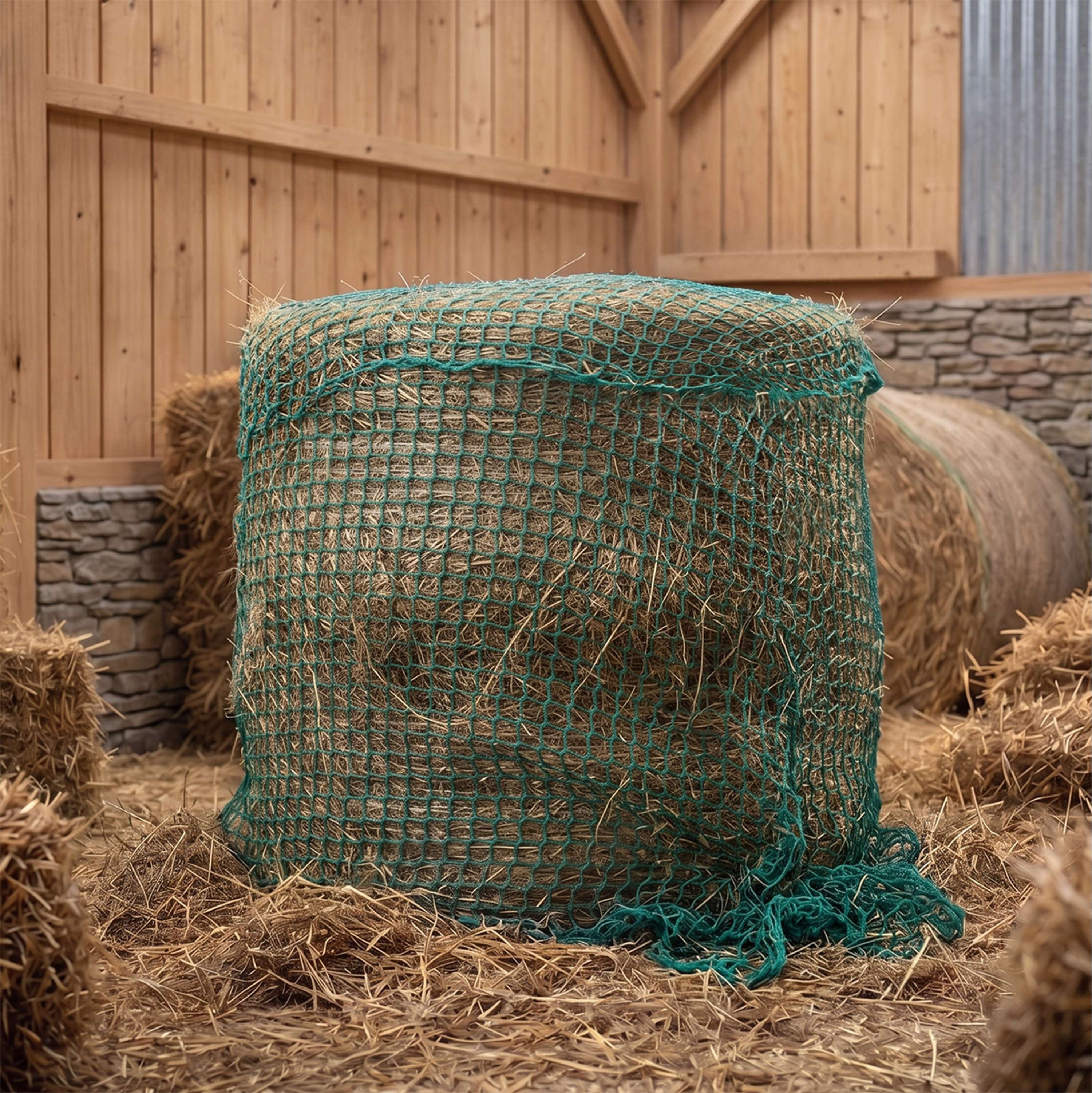 Agradi Horse Hay Net for Round Bales Mesh 4,5x4,5cm Green