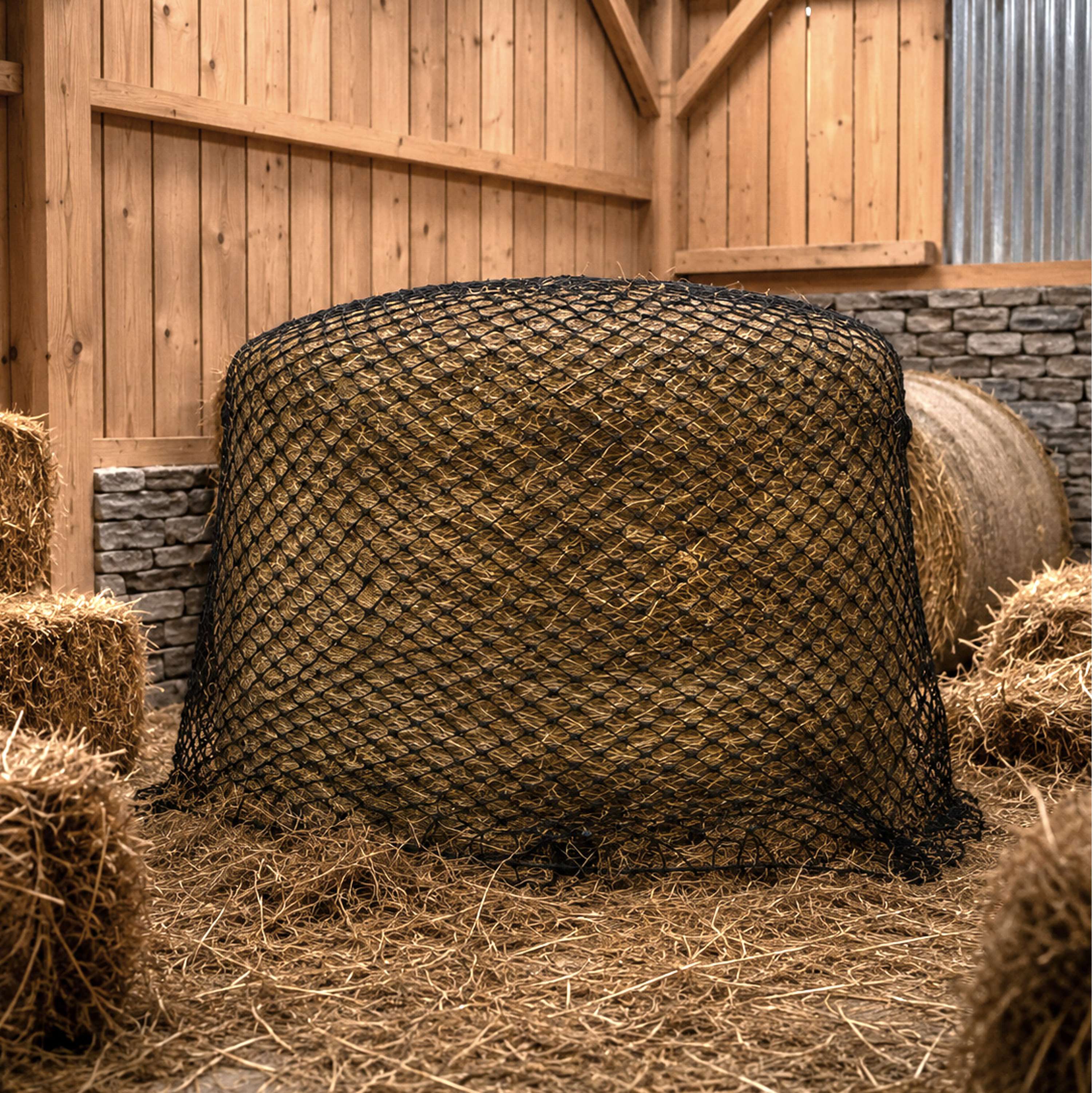 Agradi Horse Hay Net for Round Bales Black
