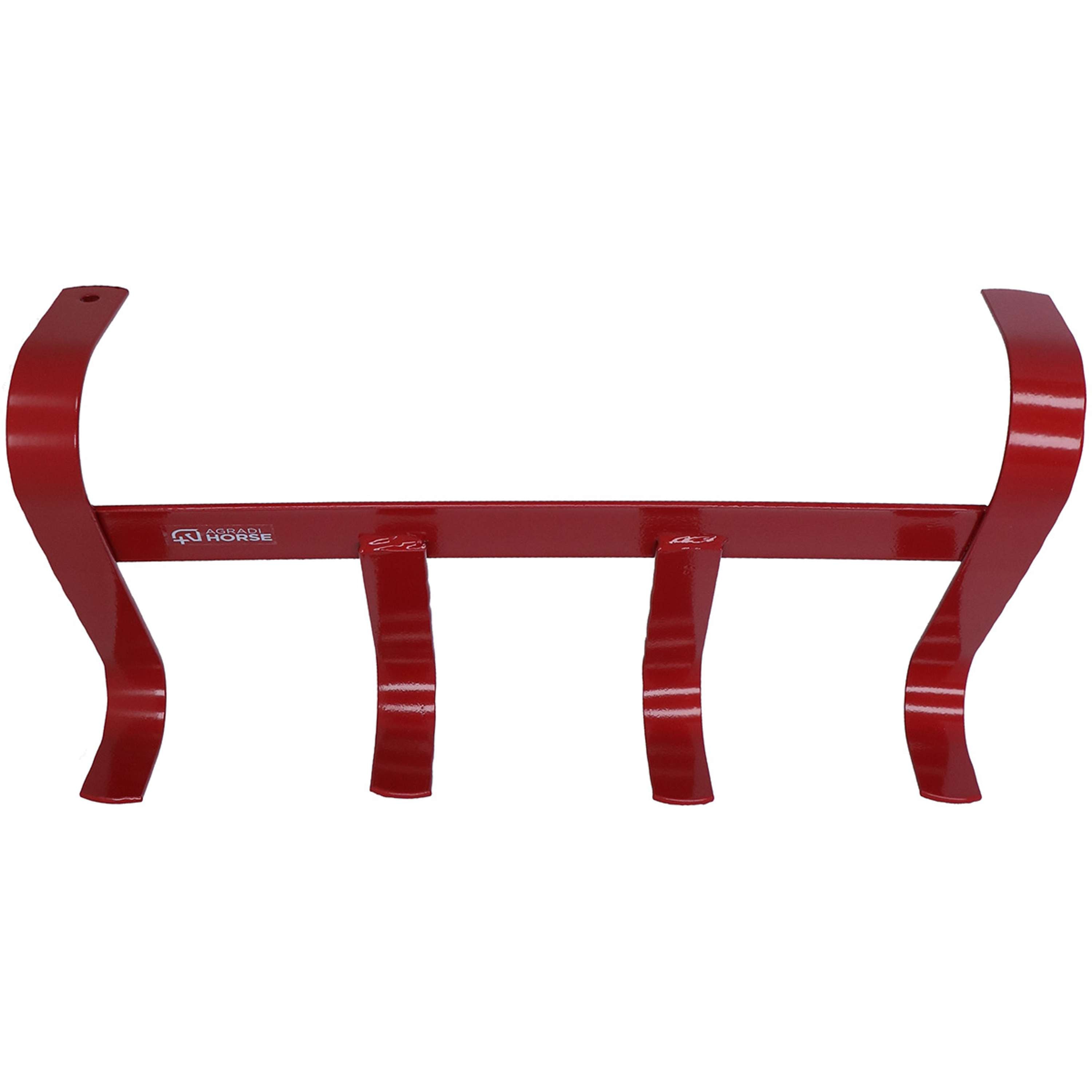 Agradi Horse Bridle Hanger with 4 Hooks Red