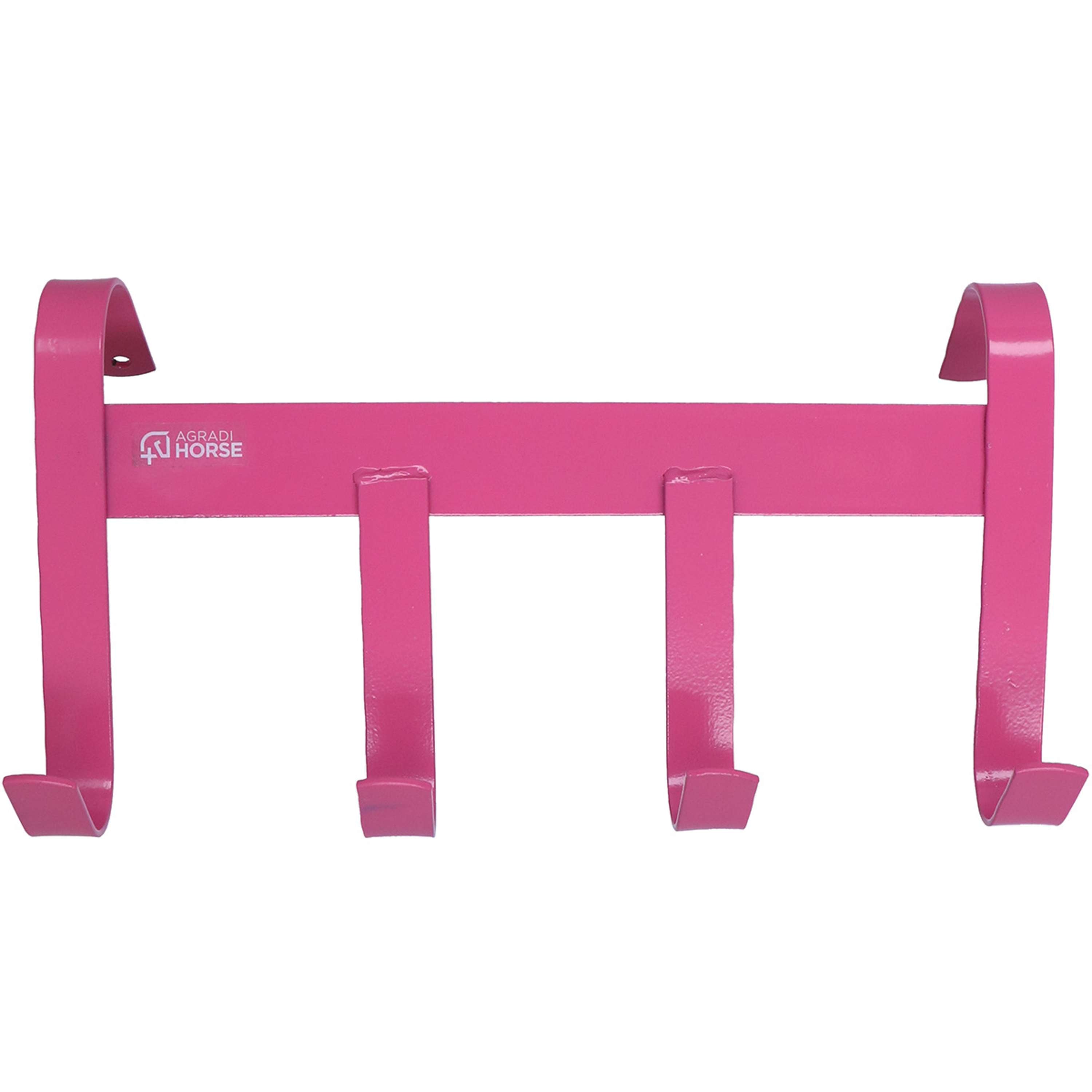 Agradi Horse Bridle Hanger with 4 Hooks Pink