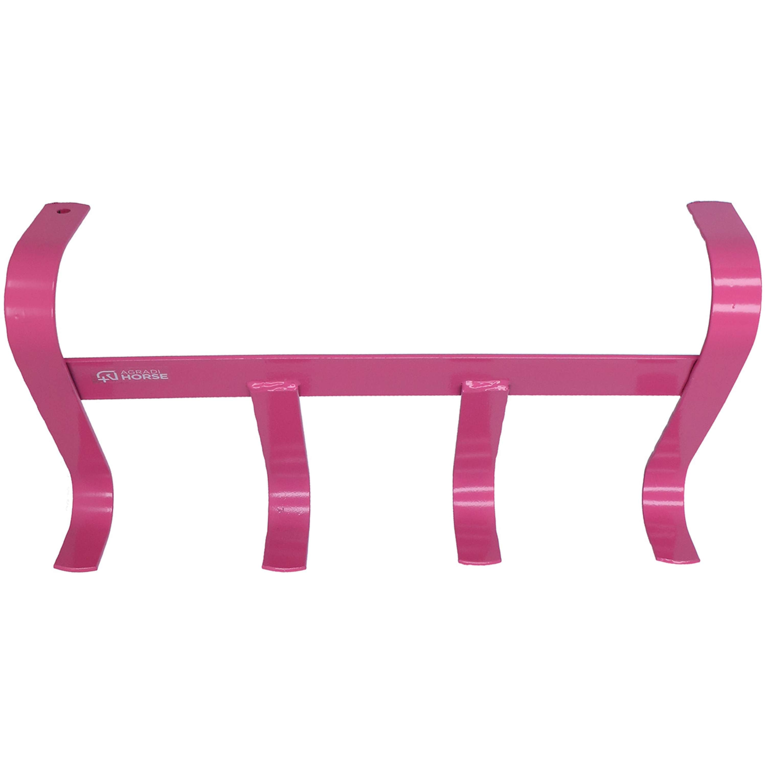 Agradi Horse Bridle Hanger with 4 Hooks Pink