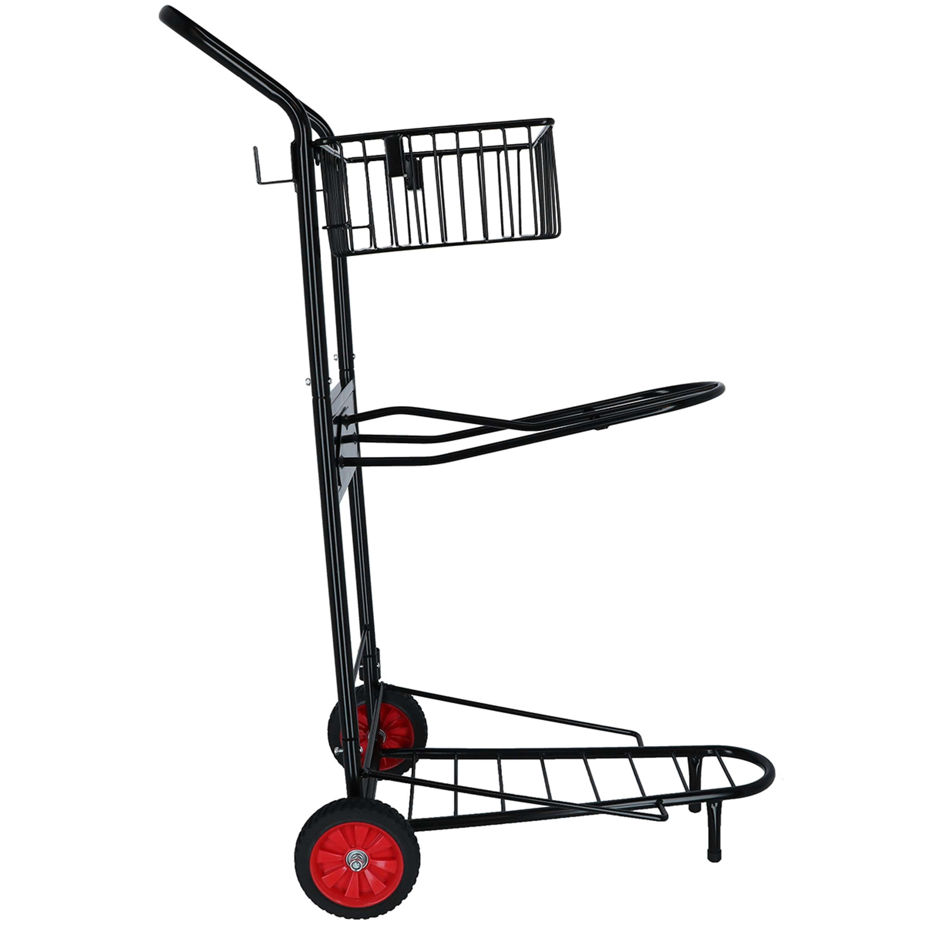 Agradi Horse Saddle Cart with Basket Black
