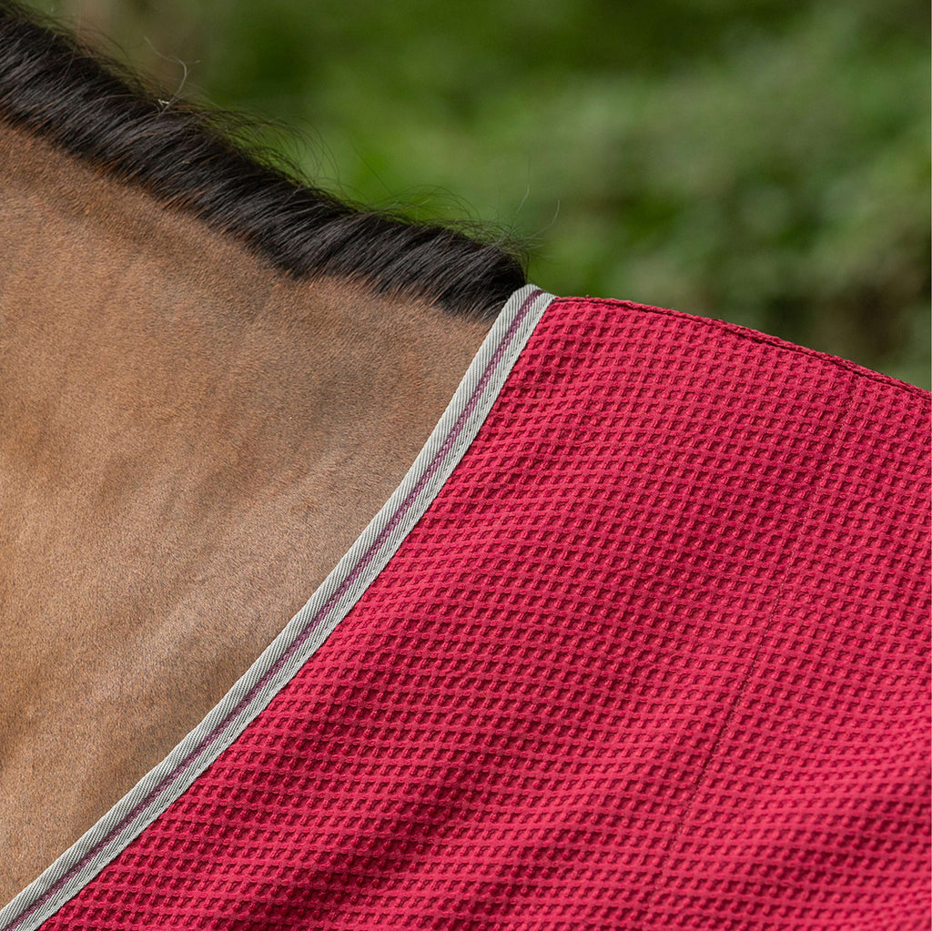 Velder Horsewear Premium Pony Waffle Cooler Rug Mulberry Red