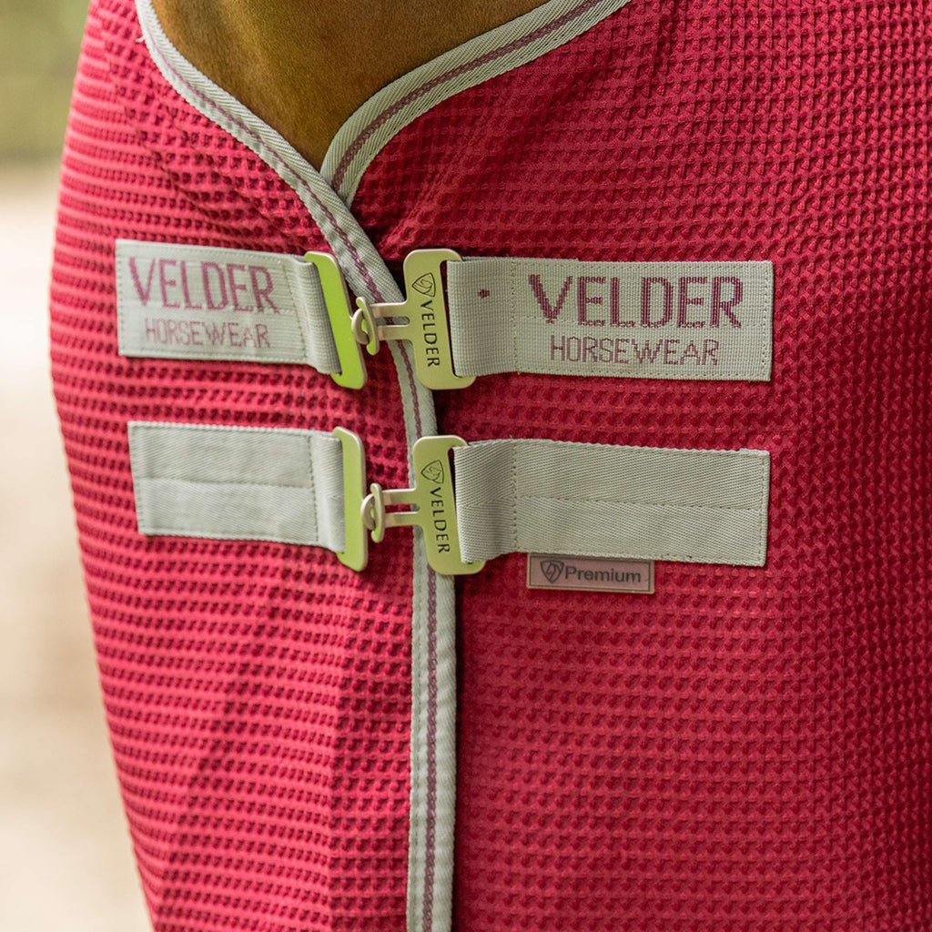 Velder Horsewear Waffle Cooler Rug Mulberry Red