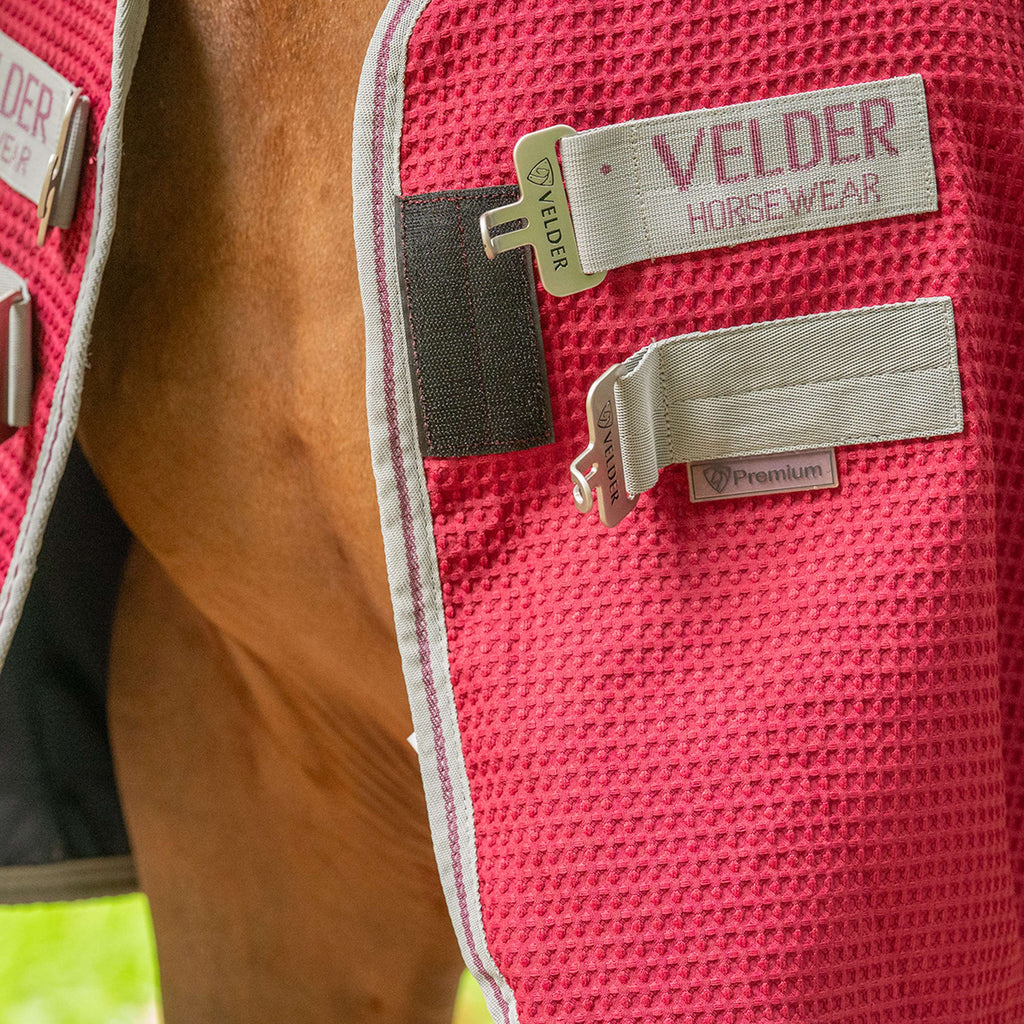 Velder Horsewear Waffle Cooler Rug Mulberry Red