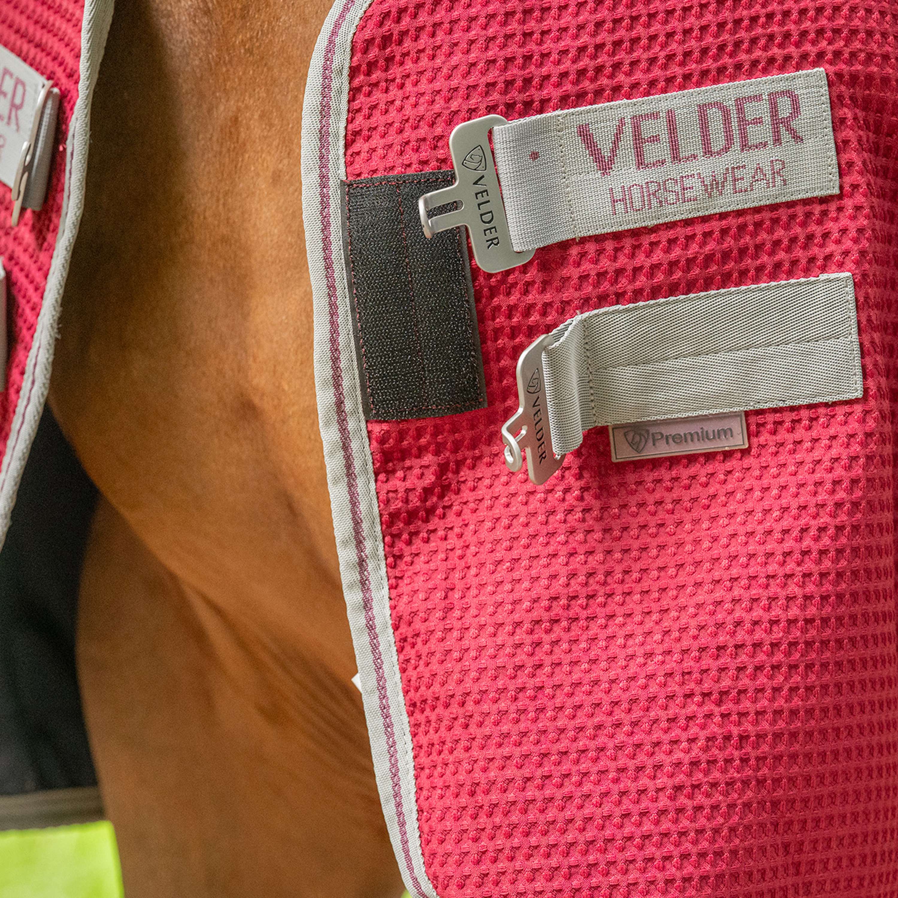 Velder Horsewear Premium Waffle Cooler Rug Mulberry Red