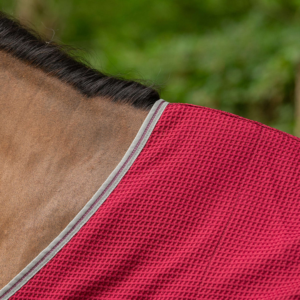 Velder Horsewear Waffle Cooler Rug Mulberry Red