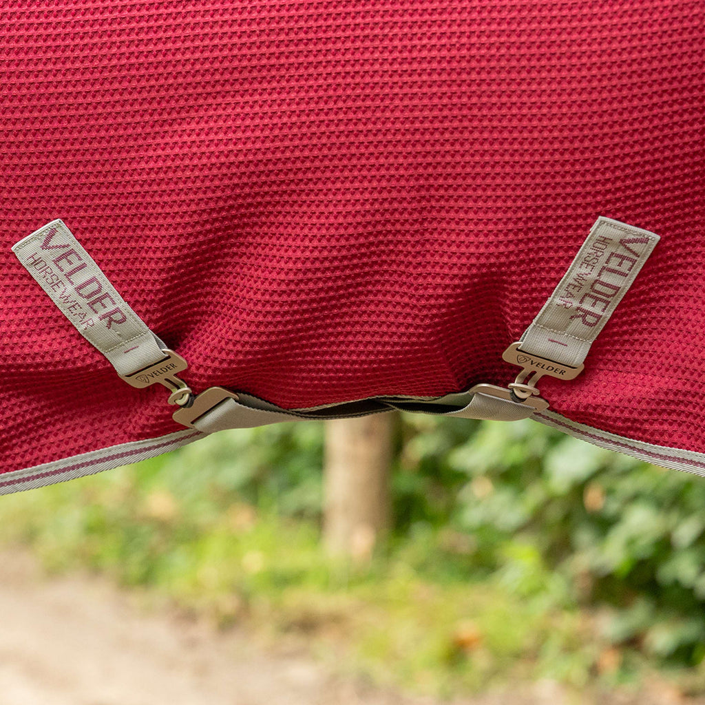 Velder Horsewear Waffle Cooler Rug Mulberry Red