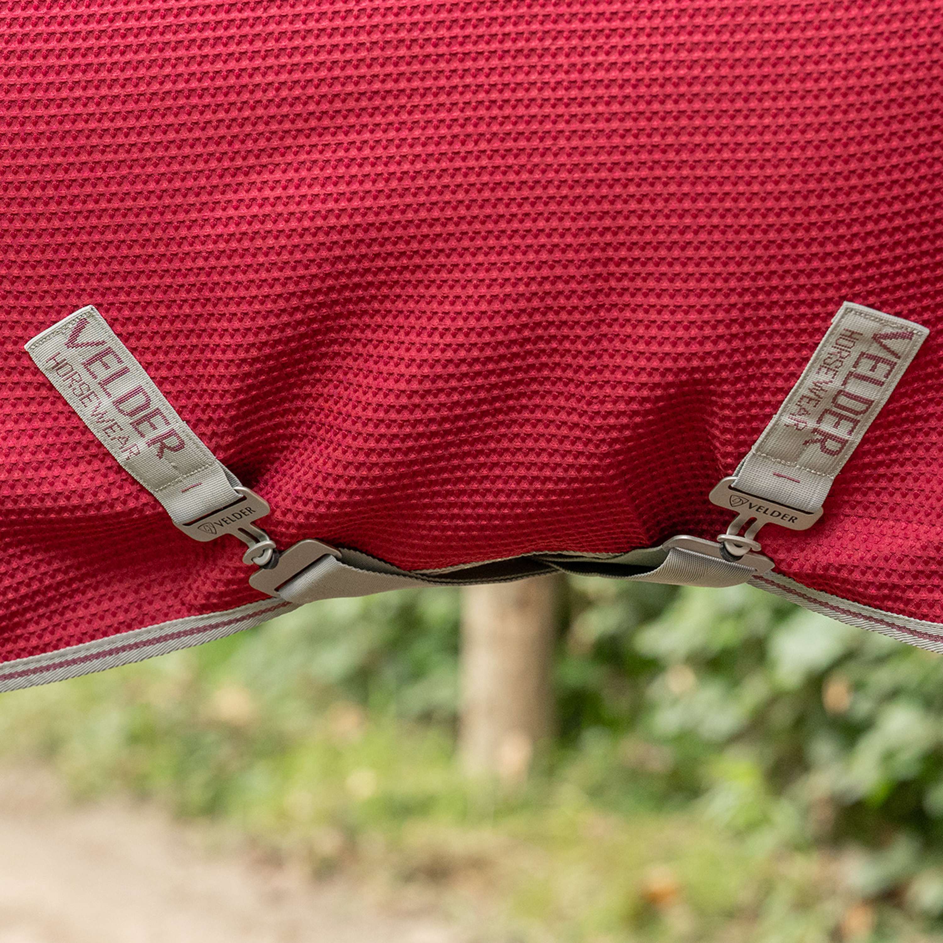 Velder Horsewear Premium Waffle Cooler Rug Mulberry Red