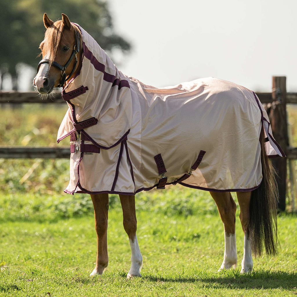 Velder Horsewear Essentials Pony Fly Rug Mesh with a Hood Earth Grey