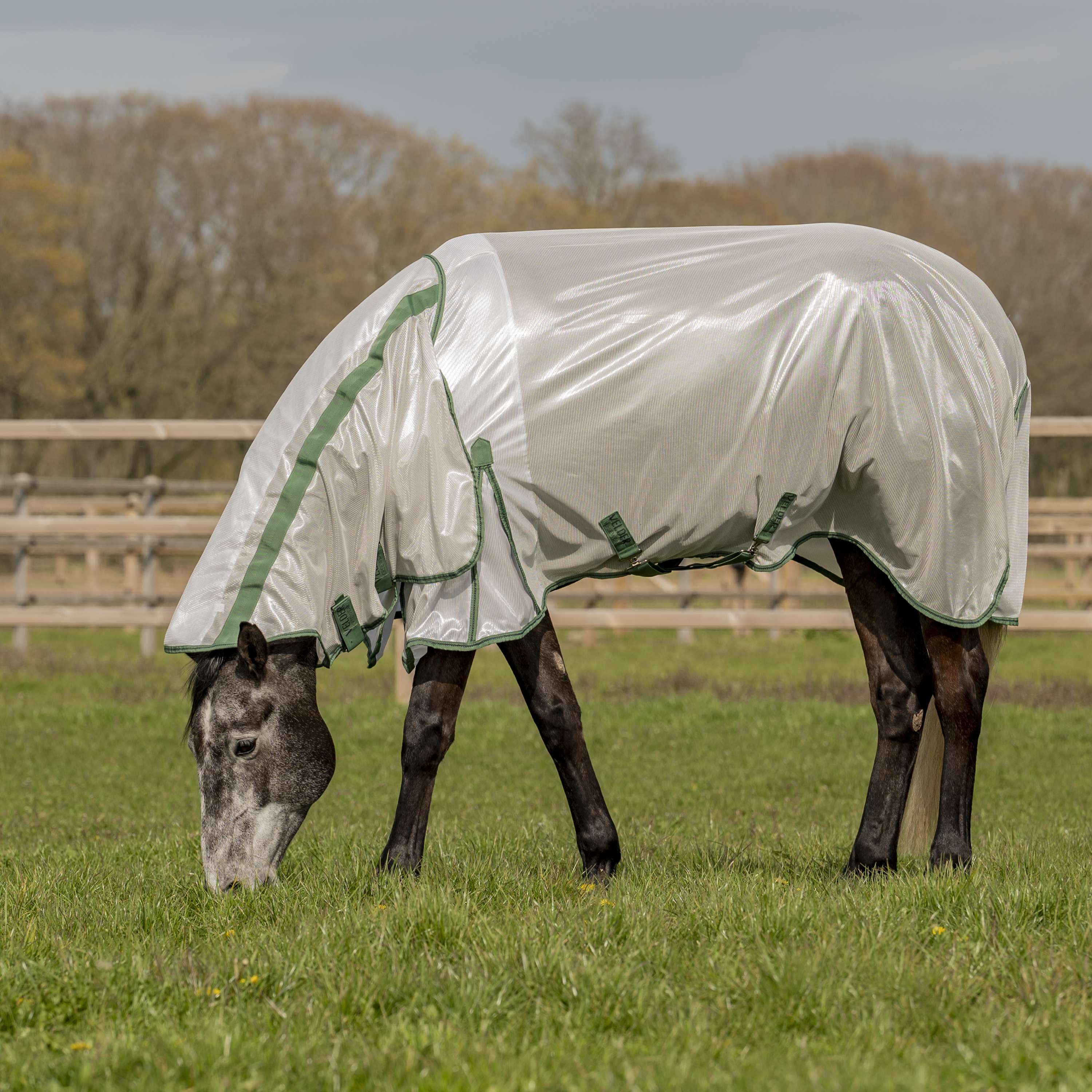 Velder Horsewear Essentials Fly Rug Mesh with a Hood Silver