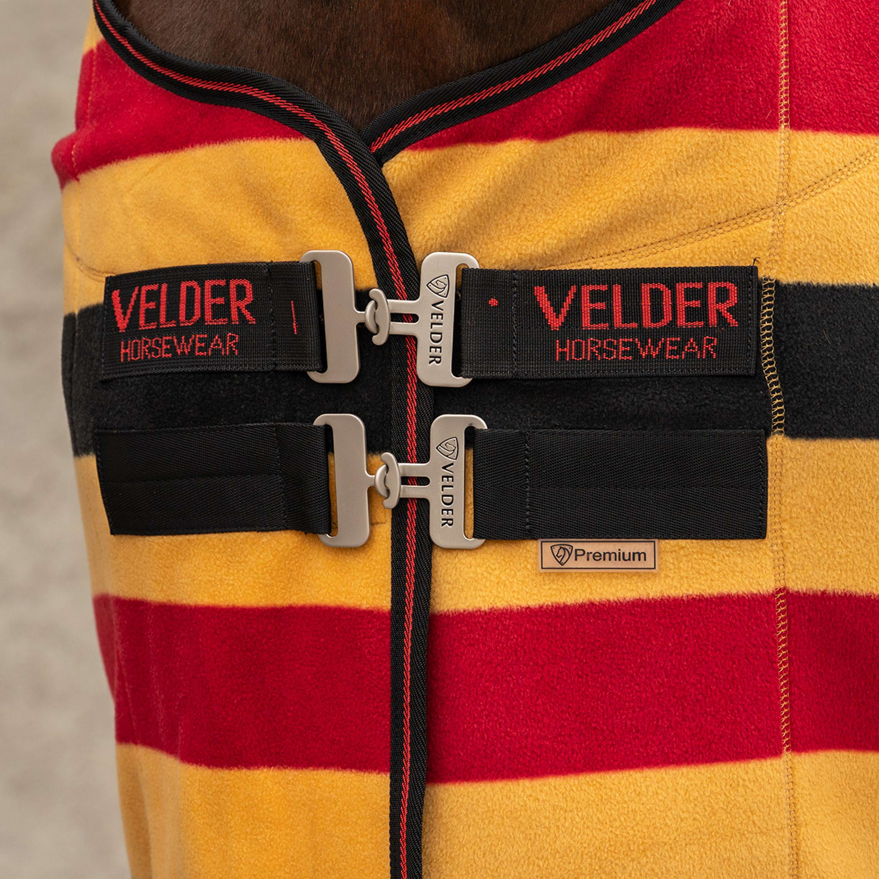 Velder Horsewear Premium Deluxe Fleece Cooler Rug Black/Yellow