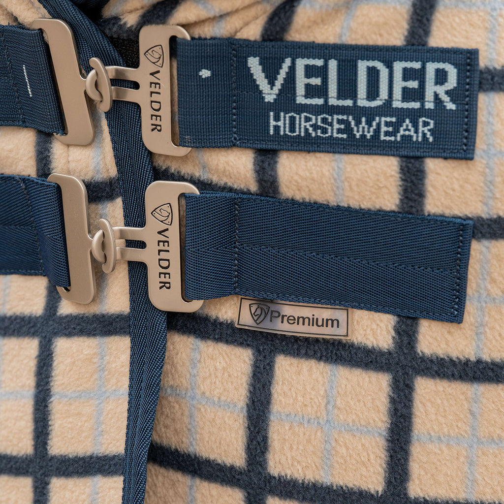 Velder Horsewear Fleece Cooler with Collar Navy Check