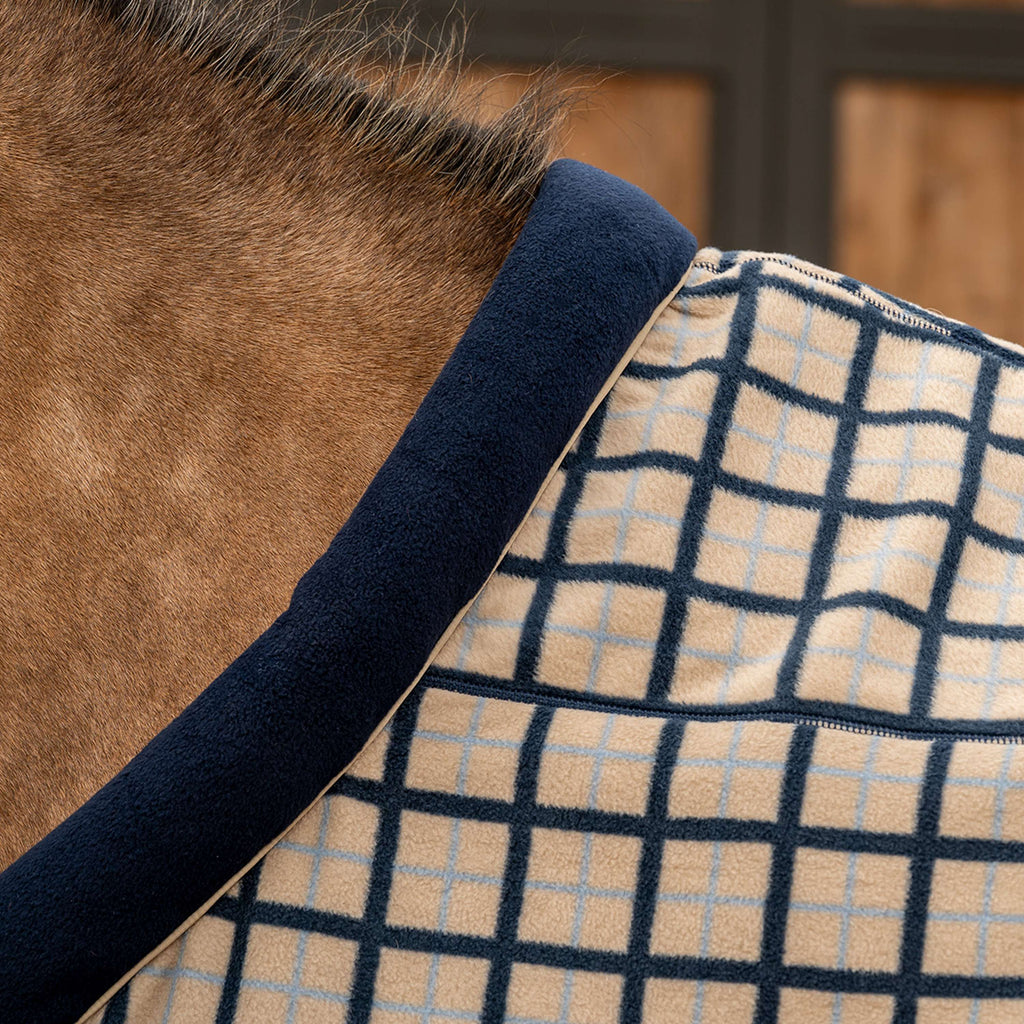 Velder Horsewear Fleece Cooler with Collar Navy Check