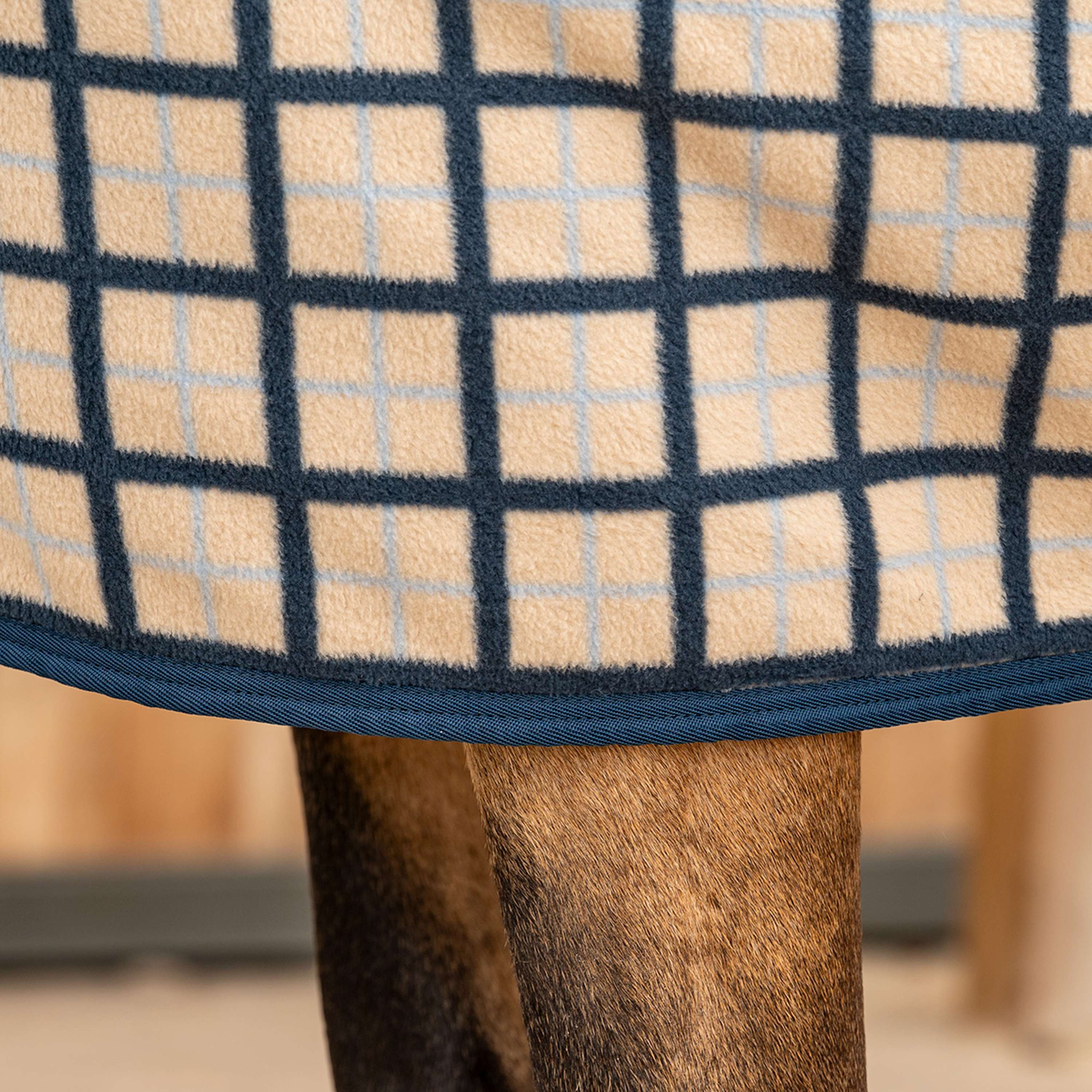 Velder Horsewear Premium Fleece Cooler with Collar Navy Check